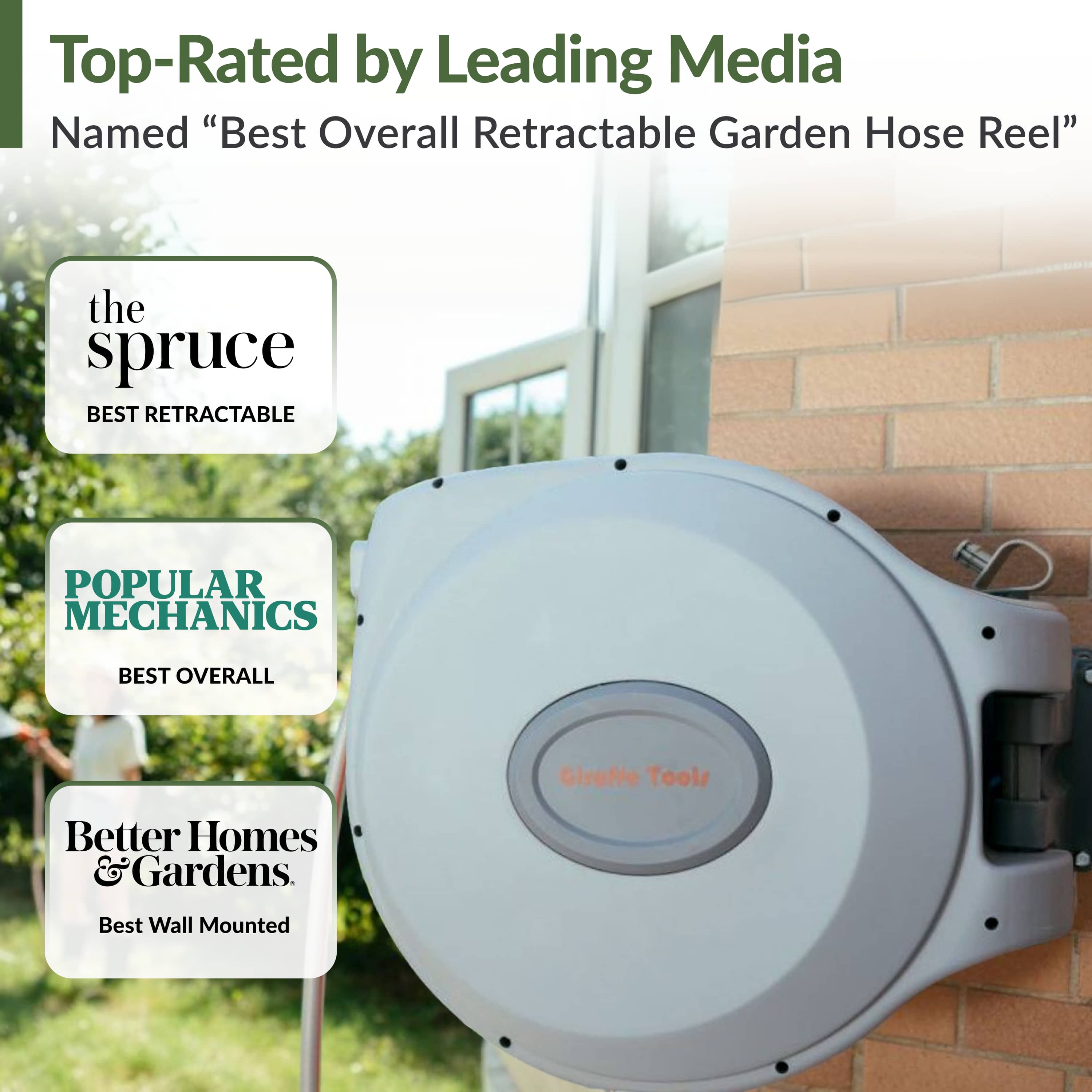Retractable Garden Hose Reel-5/8 in-65ft