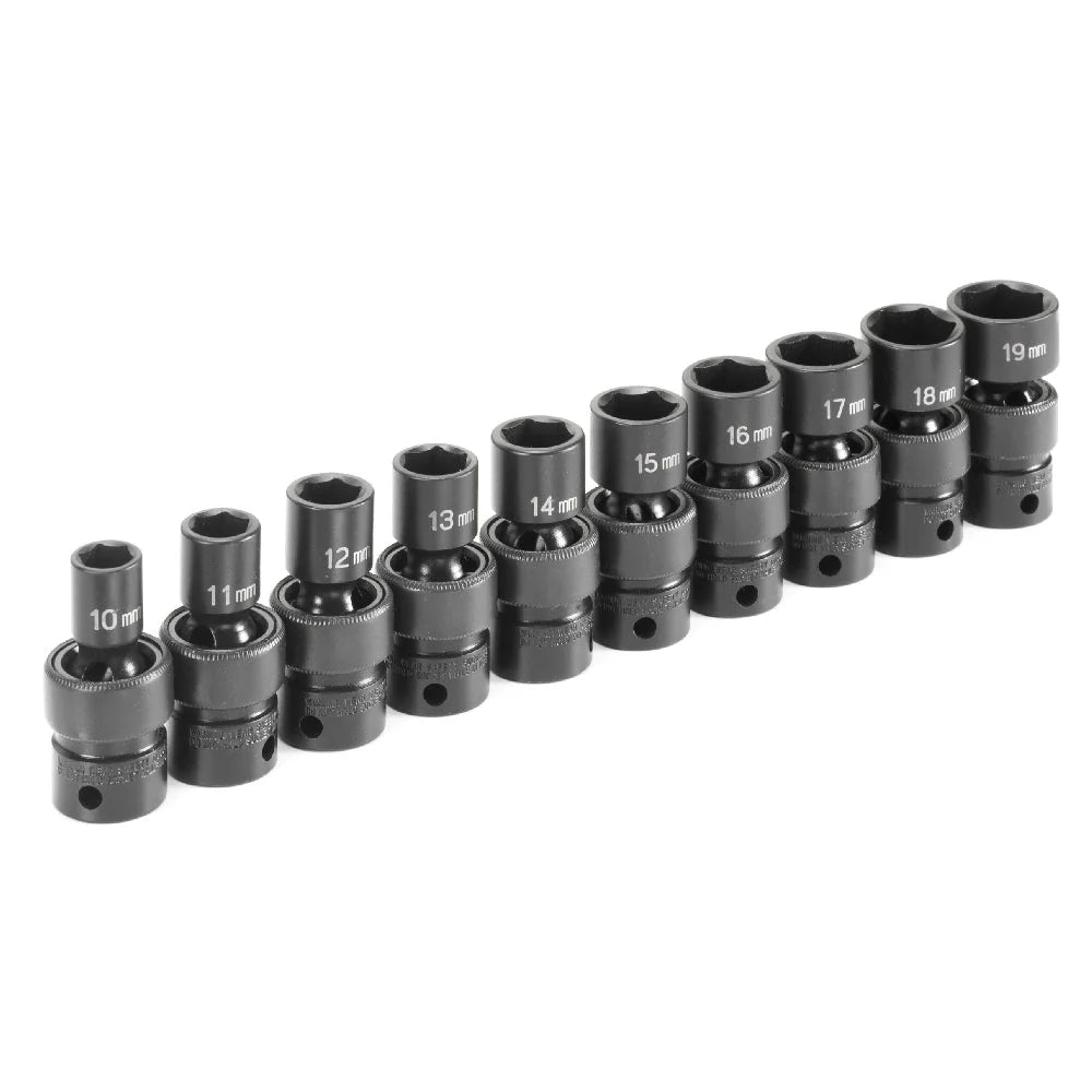 Grey Pneumatic 1210UM 3/8" Drive 10-Piece Universal Metric Impact Socket Set (10mm - 19mm)