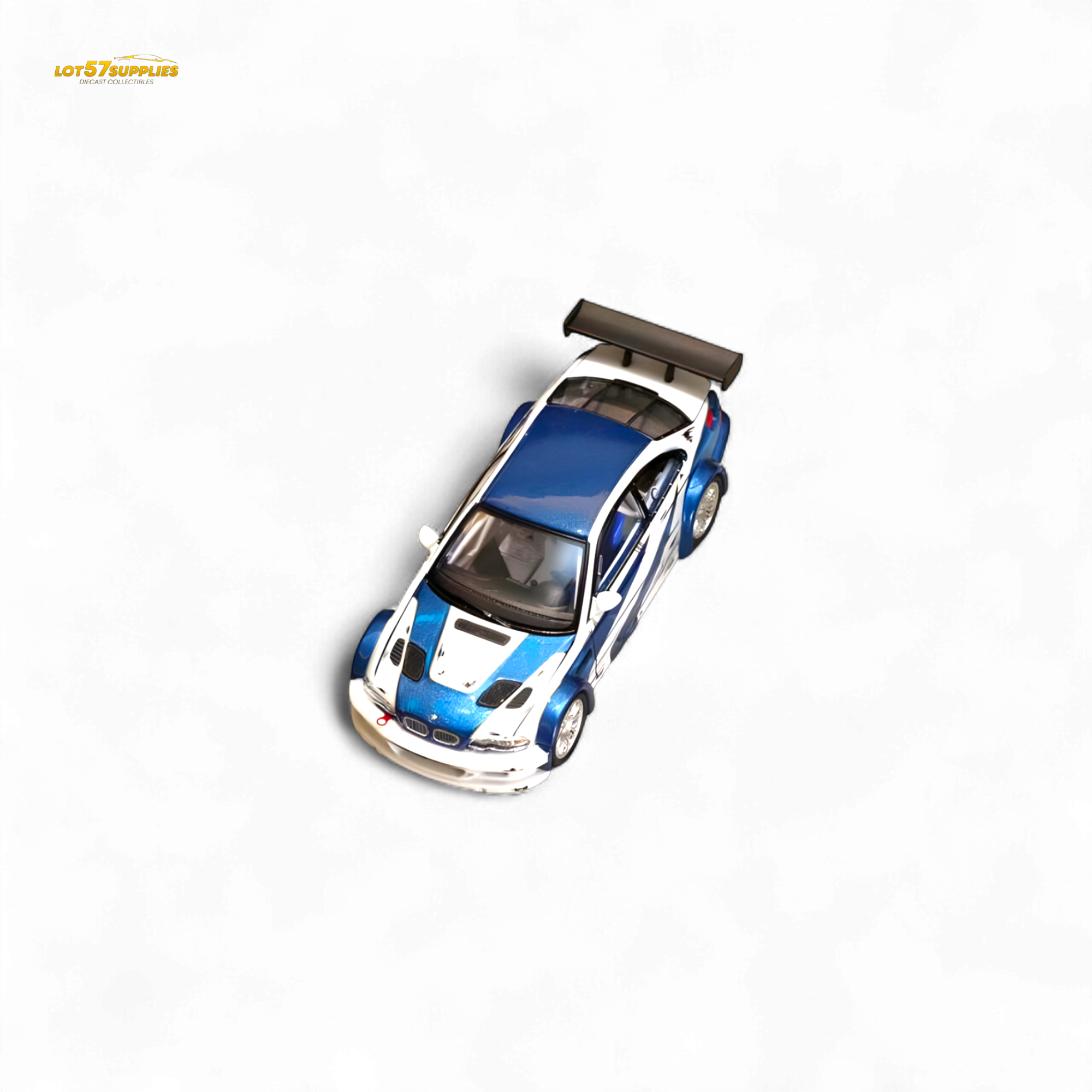 (Pre-Order) Ghost Player BMW E46 M3 GTR White Blue Comic NFS Livery 1:64