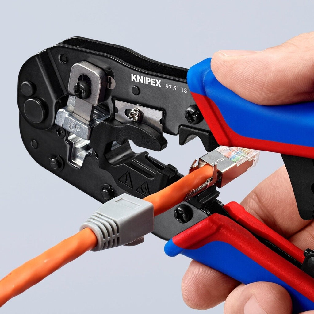 Knipex Crimping Pliers For RJ45 Western Plugs 7 1/2" 97 51 13