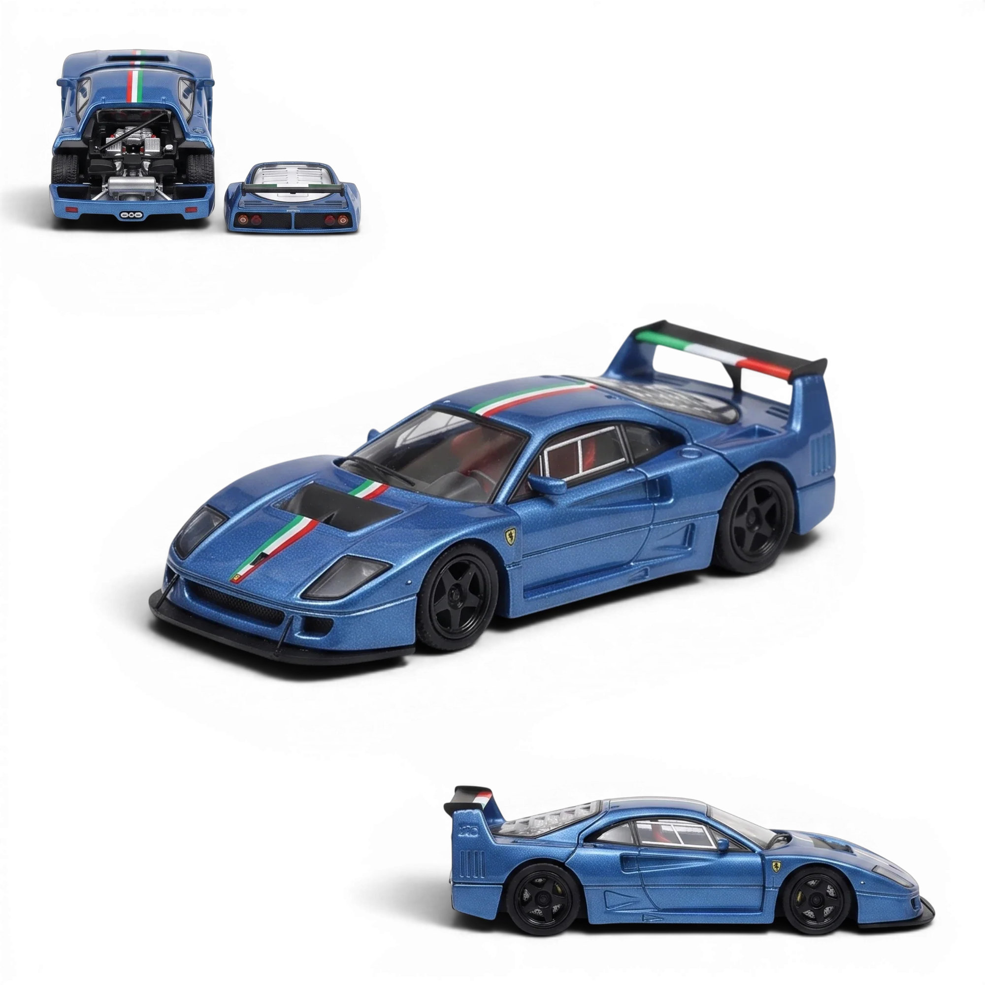 Stance Hunters Ferrari F40 LM Italian Stripe Blue 1:64