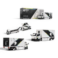 MicroTurbo HINO 300 Custom Box Truck White - Black Livery 1:64