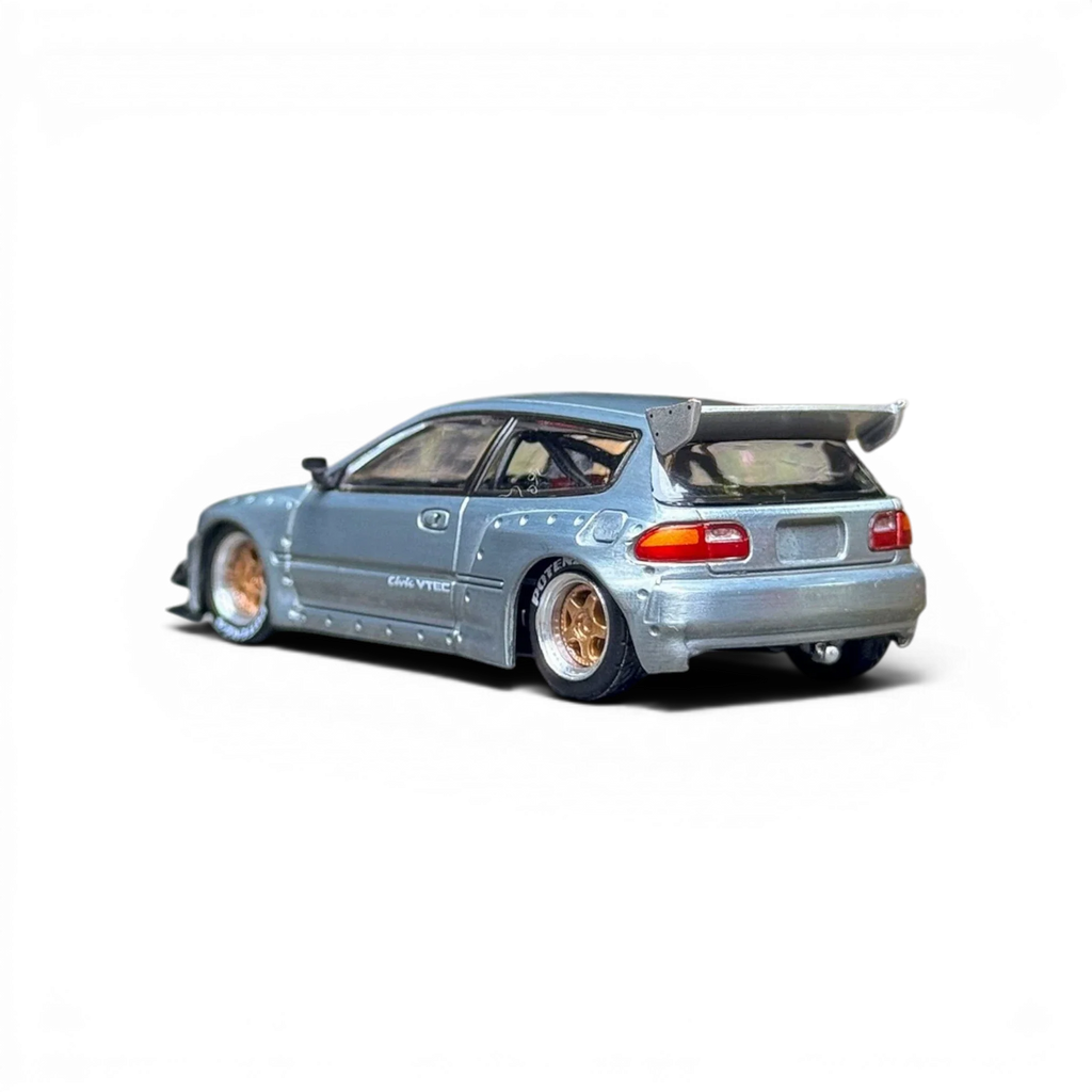 Pop Race Honda Civic EG6 Raw Metal 1:64