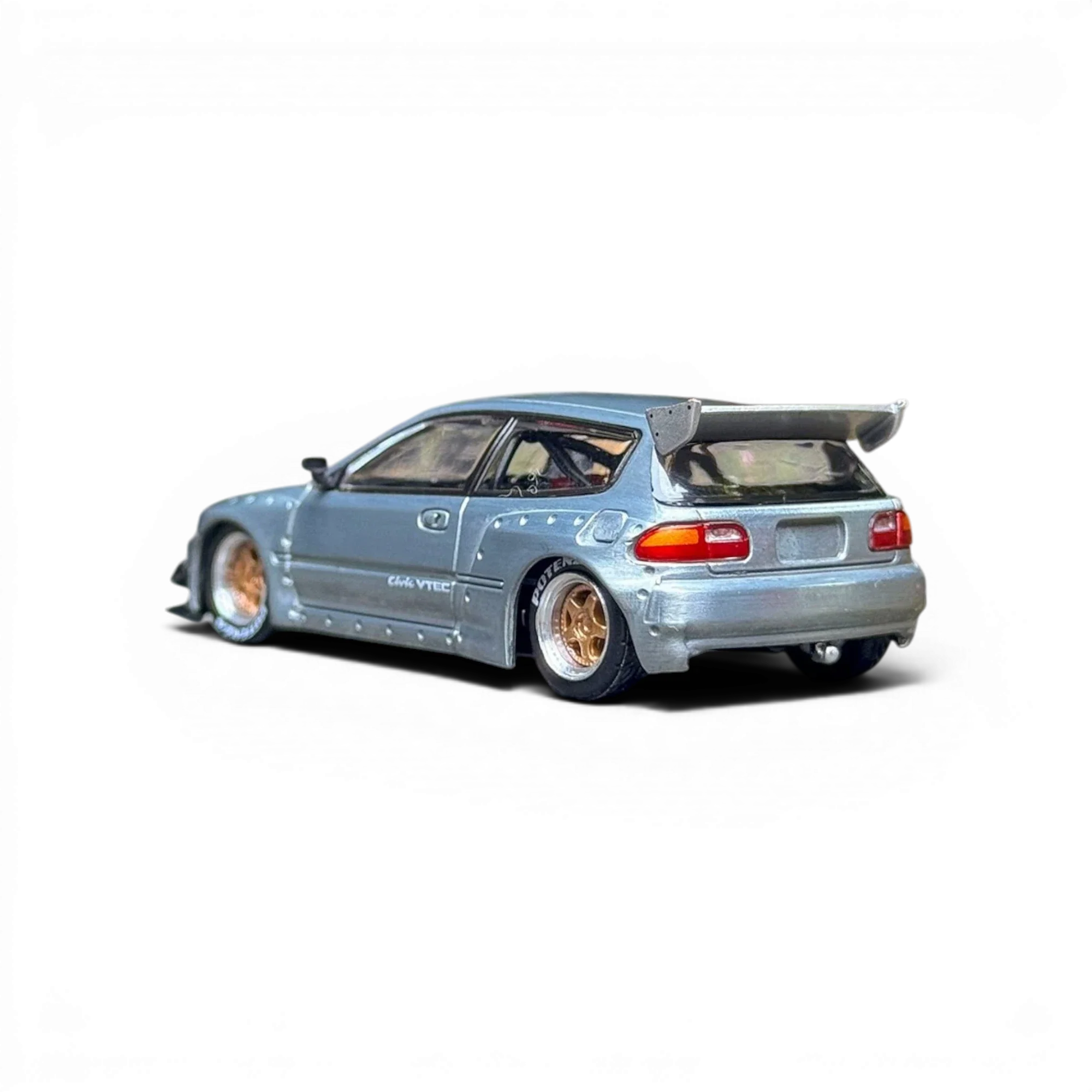 Pop Race Honda Civic EG6 Raw Metal 1:64