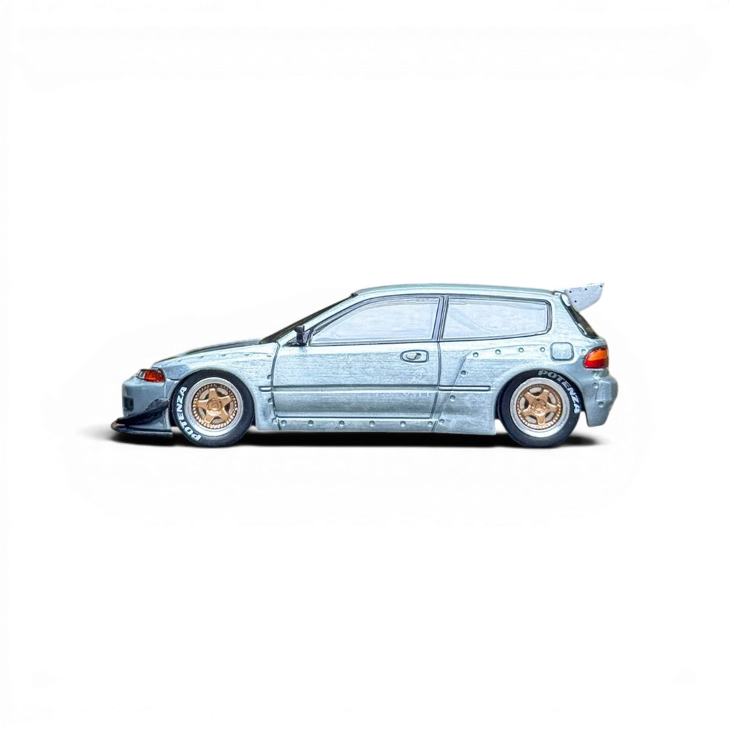 Pop Race Honda Civic EG6 Raw Metal 1:64