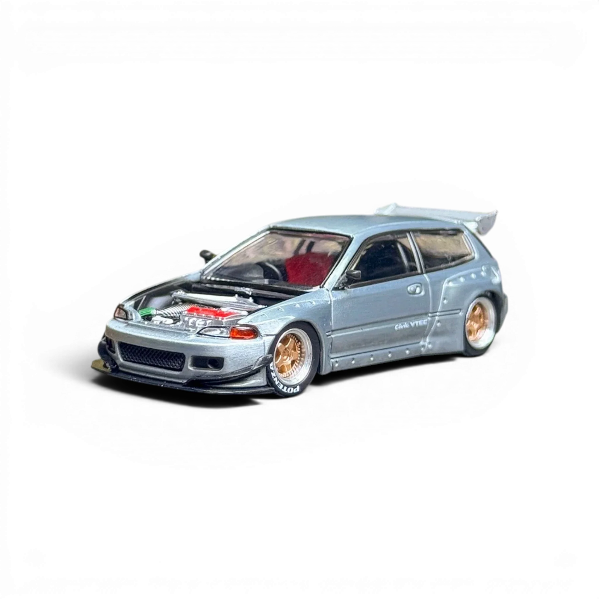 Pop Race Honda Civic EG6 Raw Metal 1:64