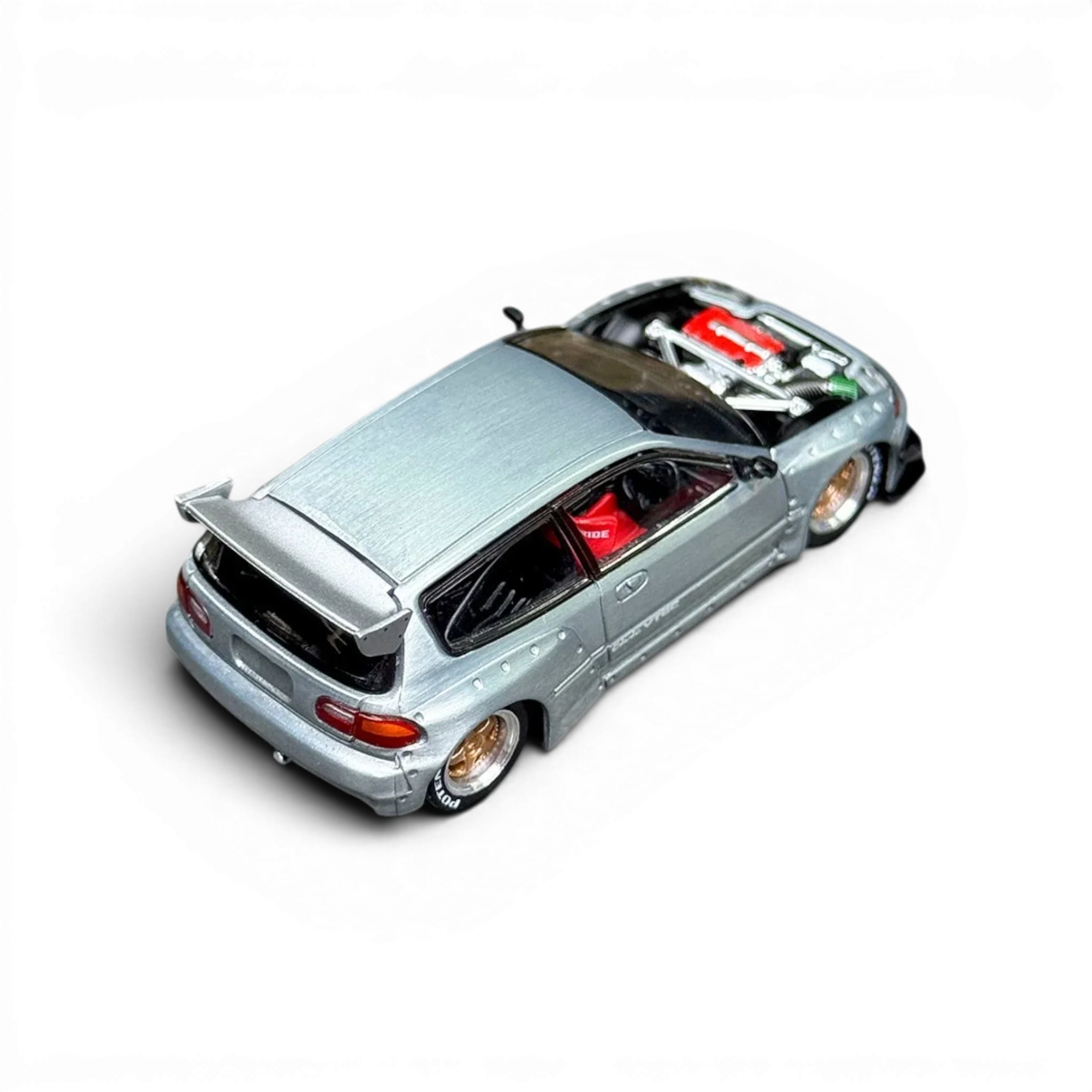 Pop Race Honda Civic EG6 Raw Metal 1:64