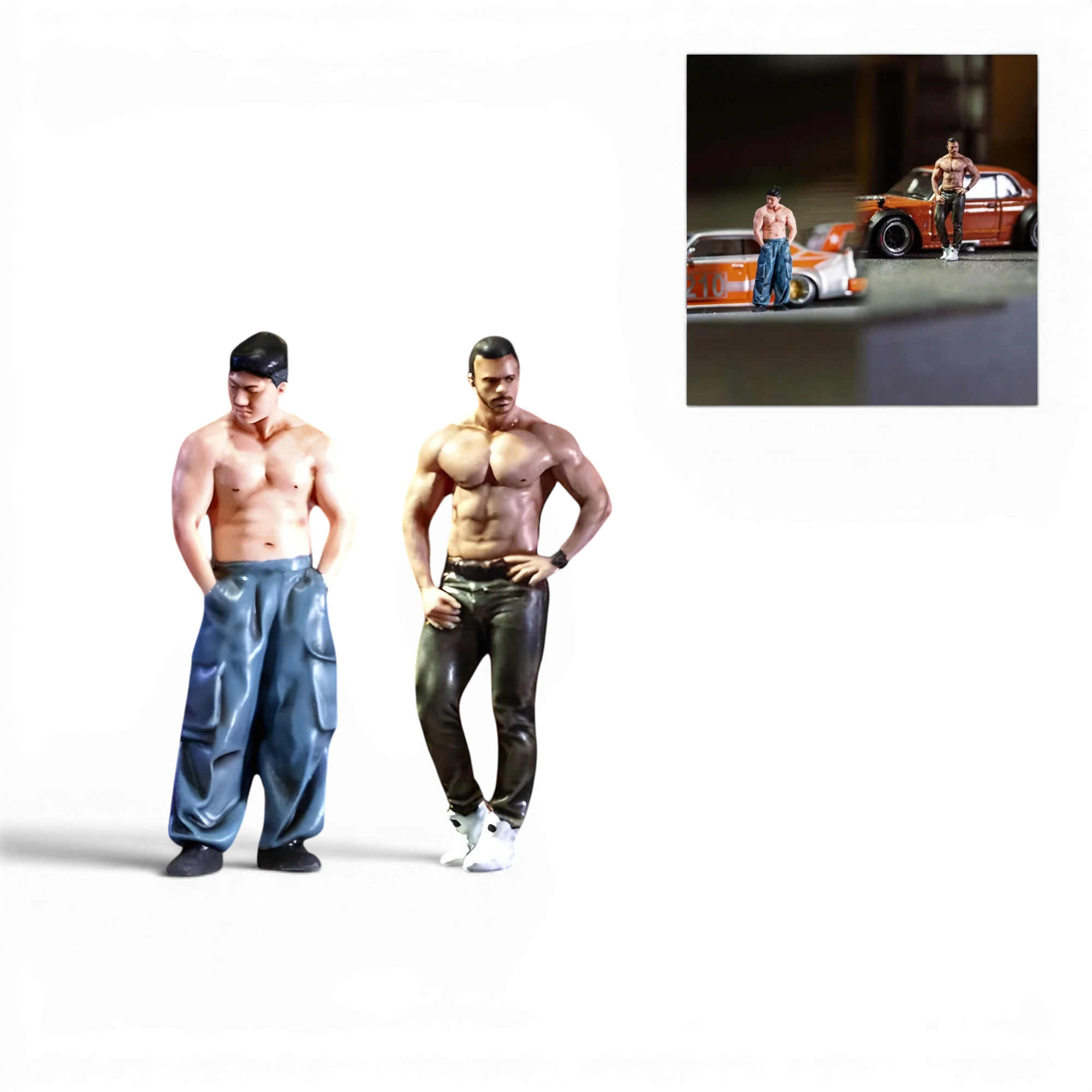 EHC Model Muscle Man Duo Resin Figure Set 1:64