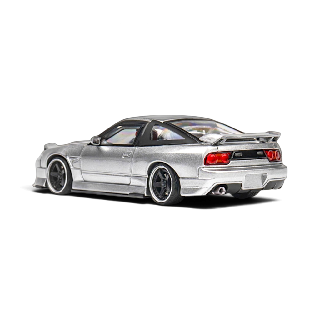 MicroTurbo Nissan 180SX Miyabi Metallic Silver 1:64