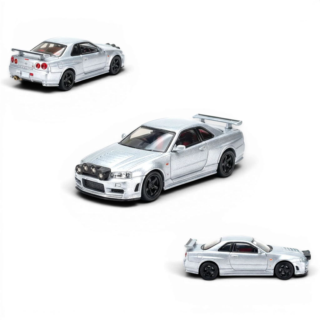 Street Weapon Nissan R34 GT-R Silver Snow Drift 1:64