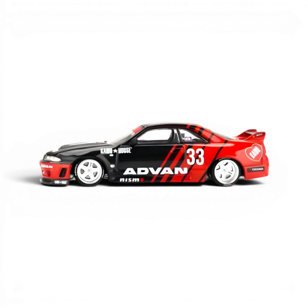 Mini GT x KAIDO Nissan Skyline GT-R R33 Kaido Works ADVAN 1:64