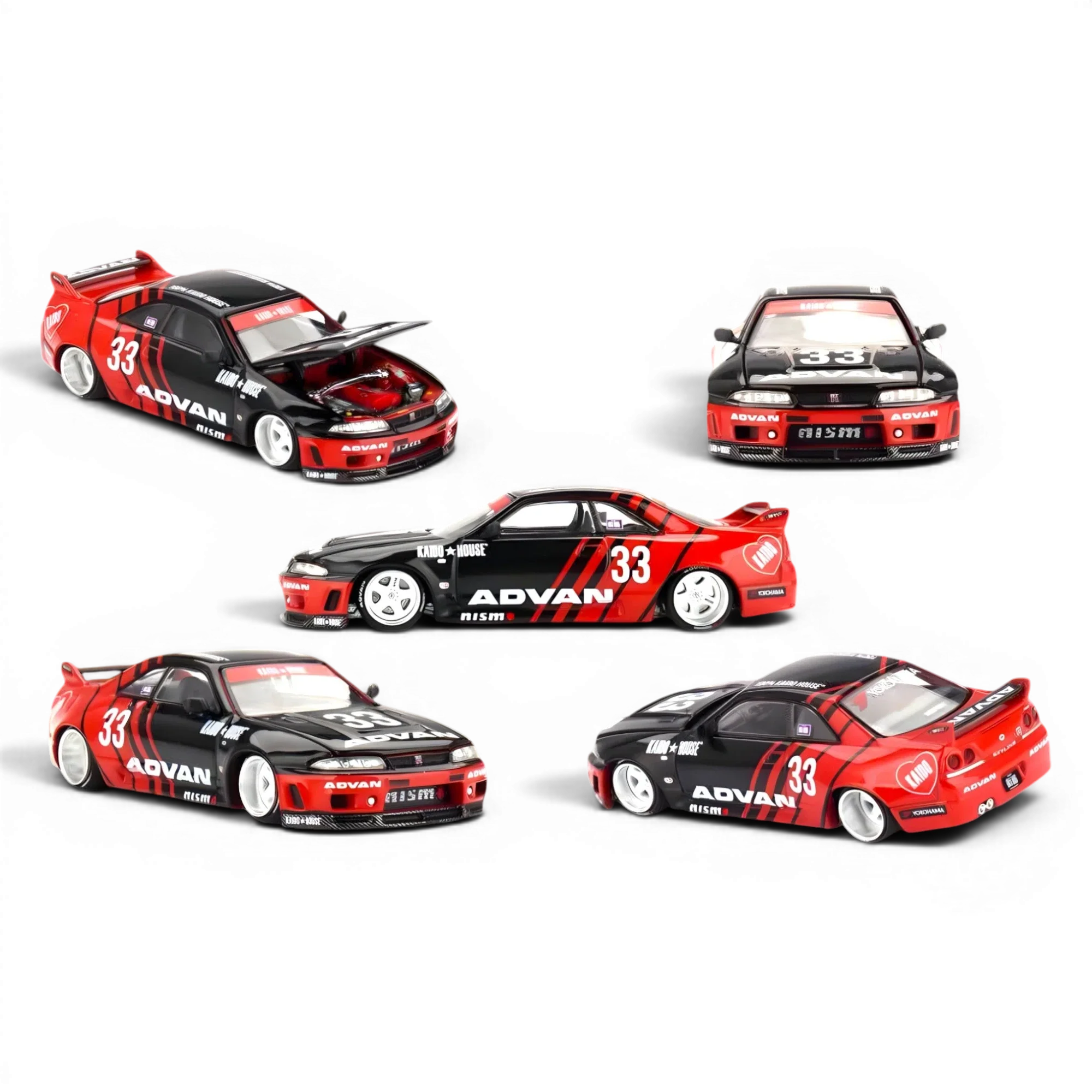 Mini GT x KAIDO Nissan Skyline GT-R R33 Kaido Works ADVAN 1:64