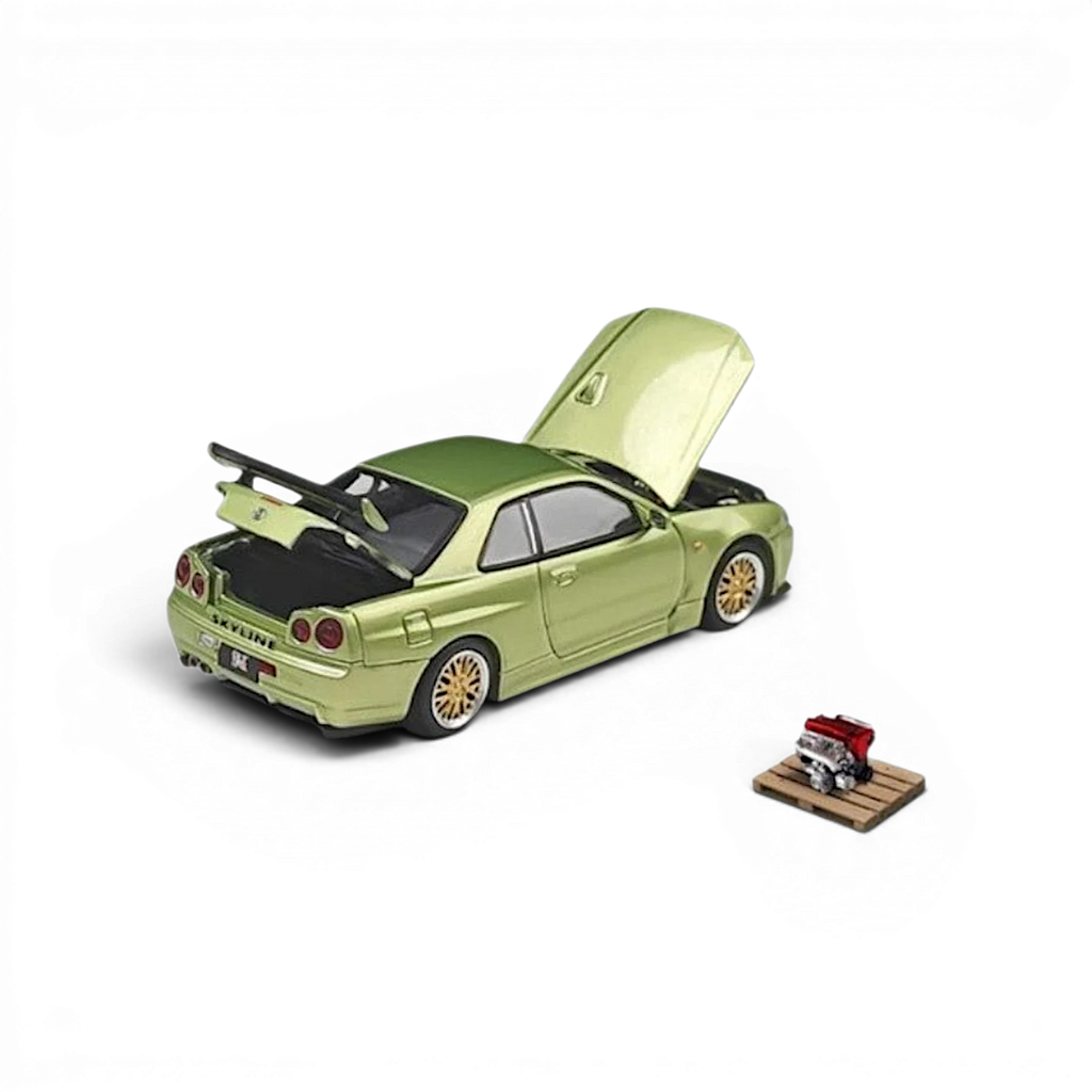Cool ART Nissan Skyline GT-R R34 Jade Green 1:64