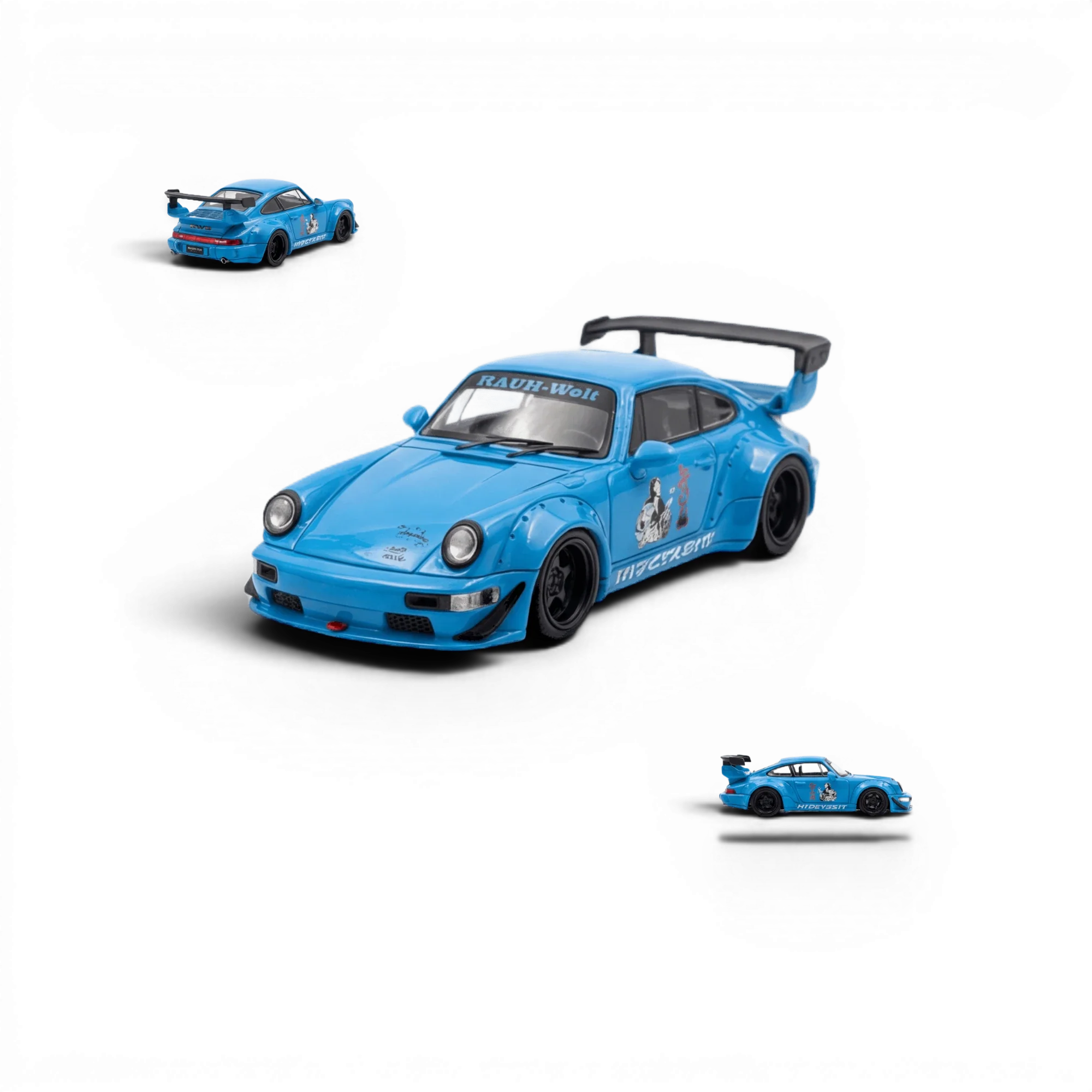 Mini Station Porsche 911 964 RWB HIDEYOSHI blue 1:64