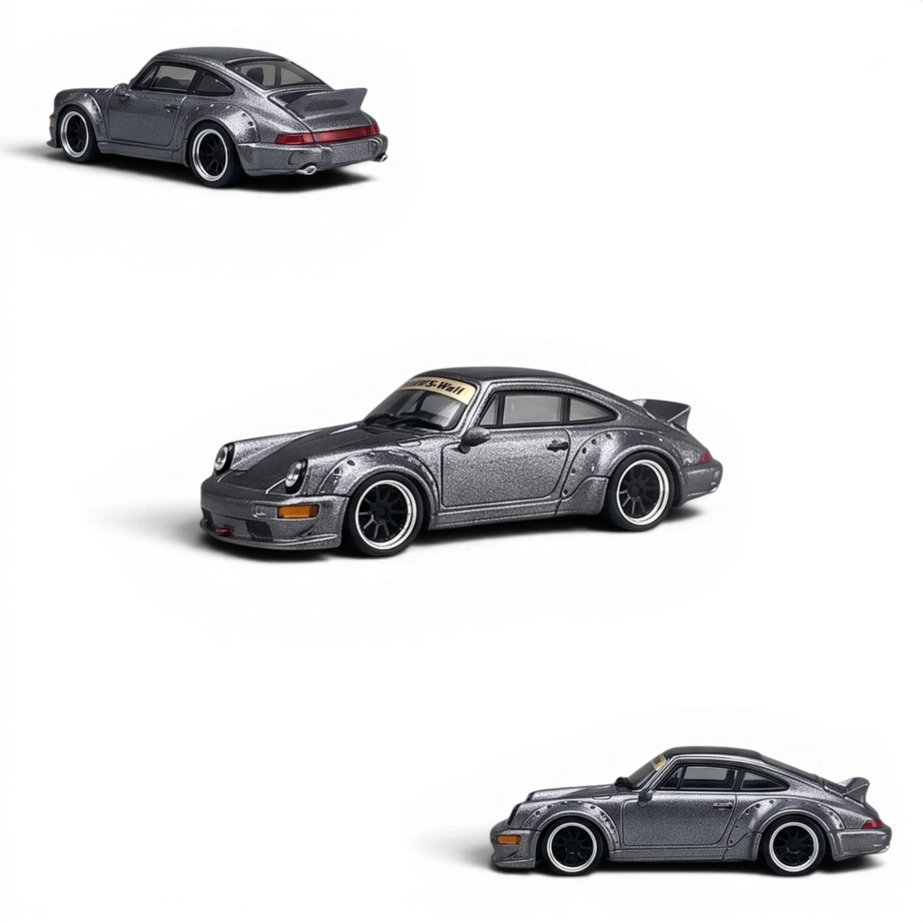 CM Model Porsche 964 Widebody Metallic Gray 1:64