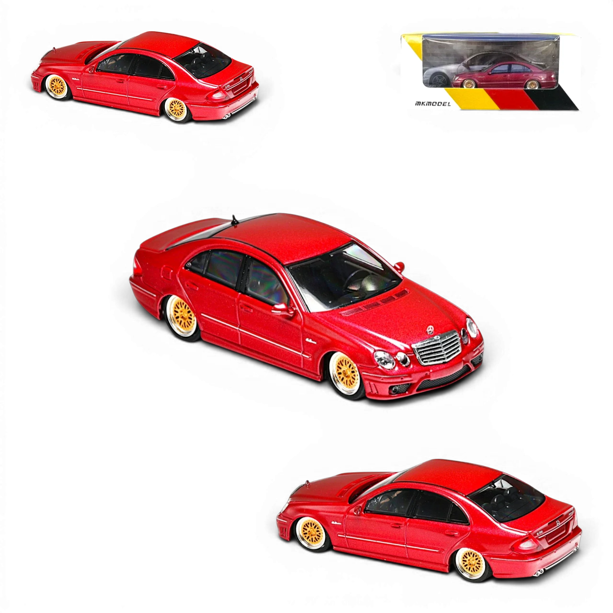 MK Model Mercedes-Benz E63 AMG W211 Lowered Red 1:64