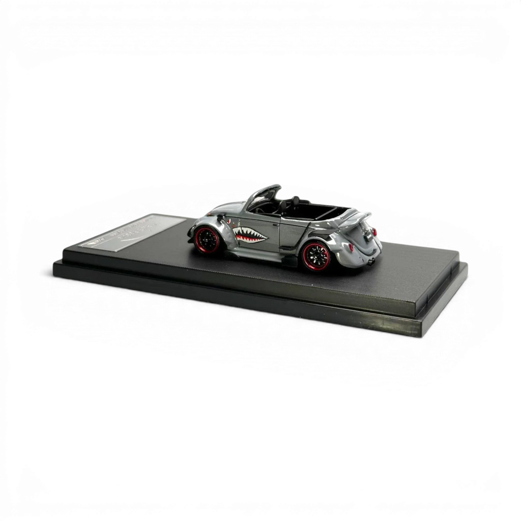 HKM Model VW Beetle Convertible Grey Shark Mouth 1:64