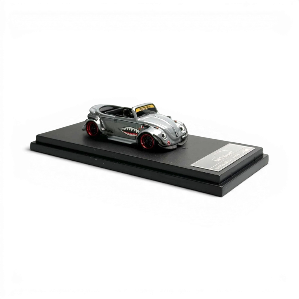 HKM Model VW Beetle Convertible Grey Shark Mouth 1:64