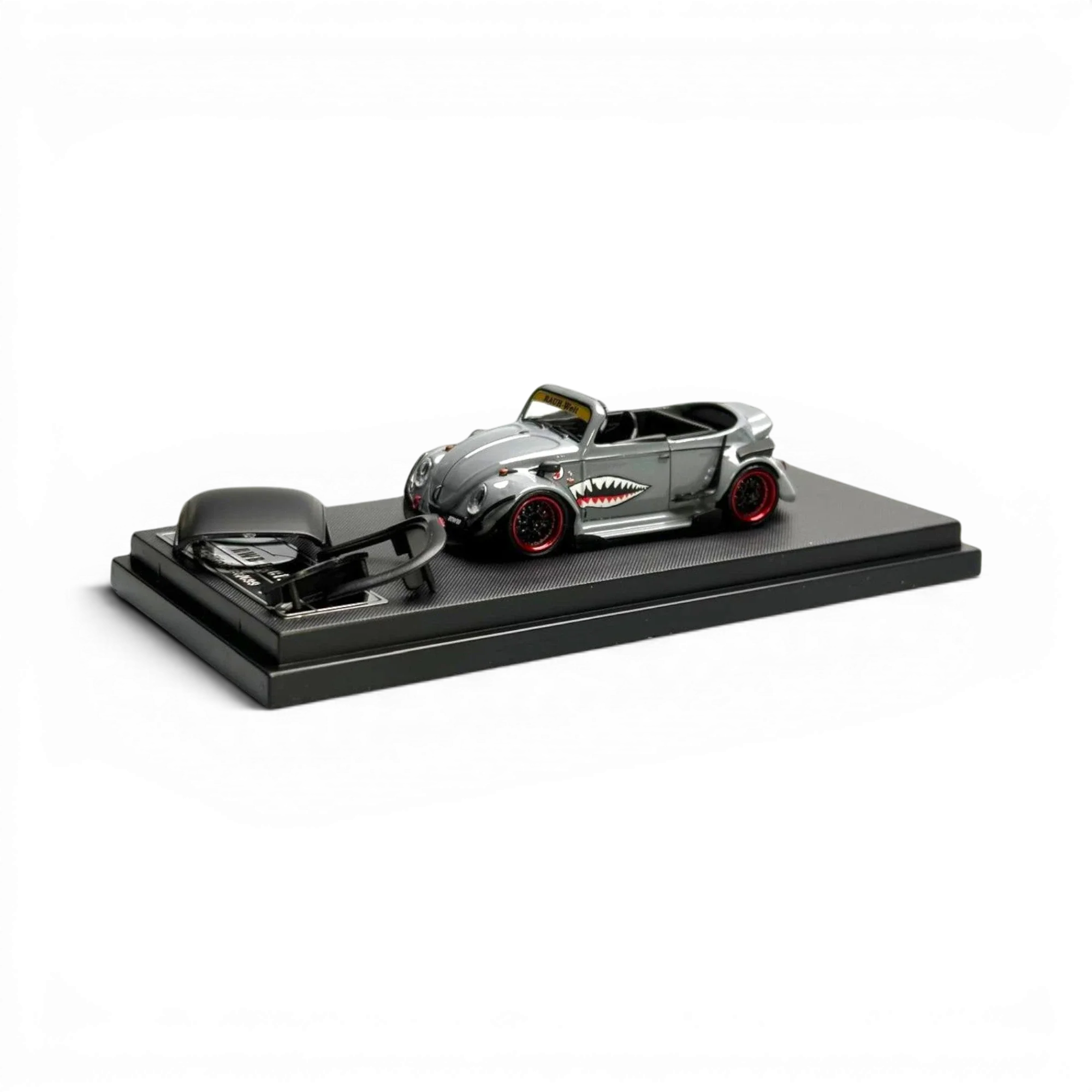 HKM Model VW Beetle Convertible Grey Shark Mouth 1:64