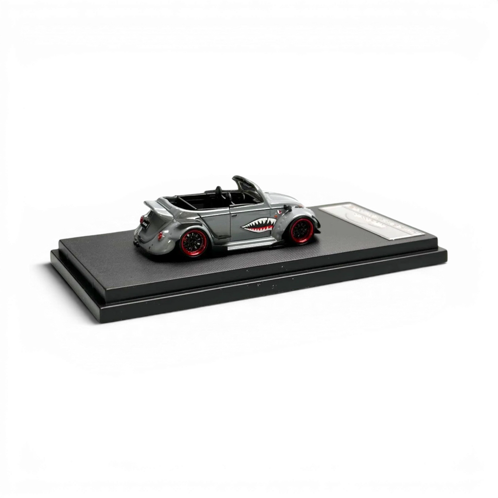 HKM Model VW Beetle Convertible Grey Shark Mouth 1:64