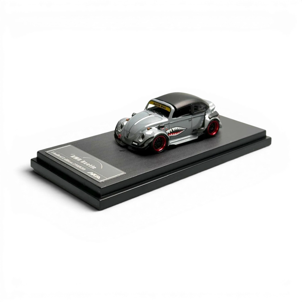 HKM Model VW Beetle Convertible Grey Shark Mouth 1:64