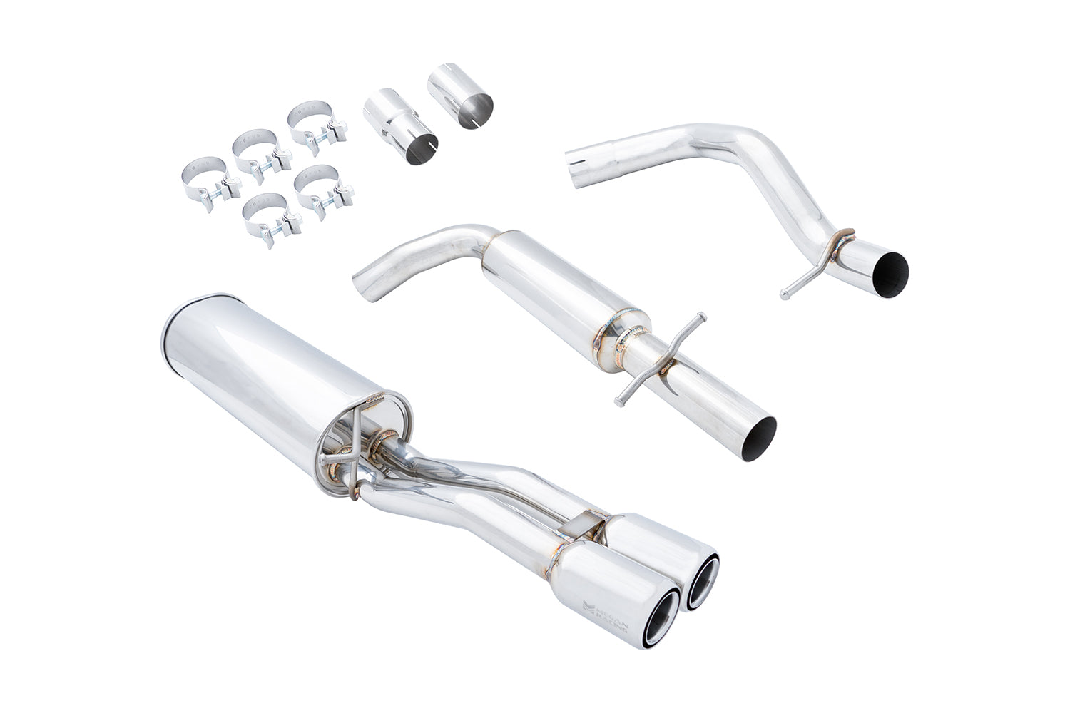 Megan Racing Cat-Back Exhaust System Dual Tip for 2003-2005 Volkswagen Jetta - 2.5" Tubing, 2.38" ID, Dual 3" Tips MR-CBS-VWJ03
