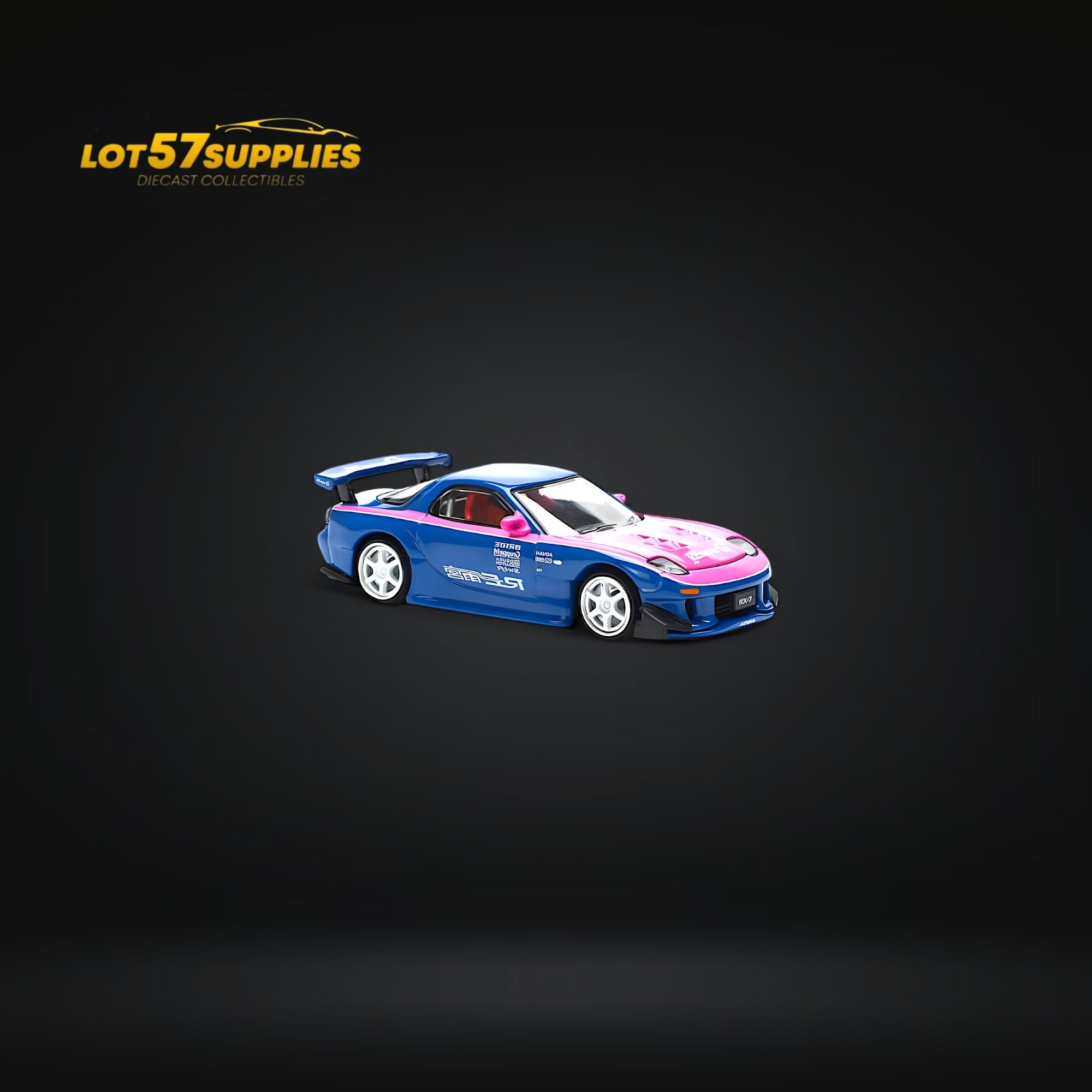 PopRace Mazda RX7 RE-AMEMIYA Blue/Pink 1:64
