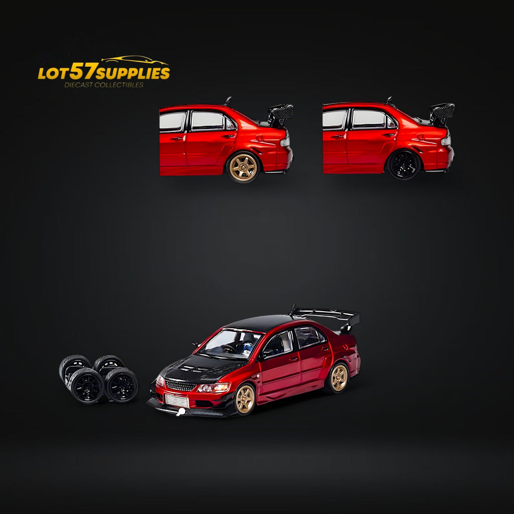 CM Model Mitsubishi Lancer Evolution IX Widebody Metallic Red 1:64