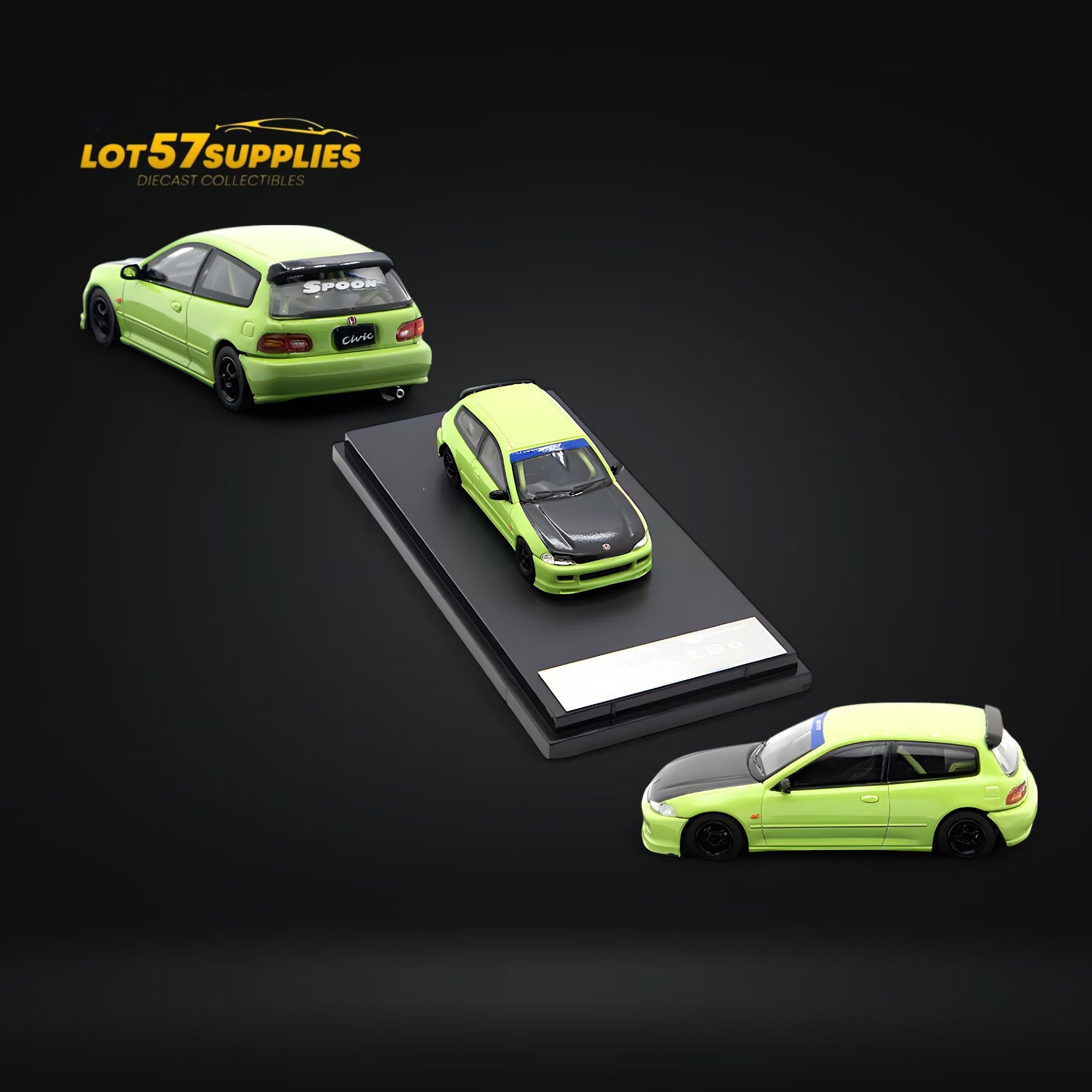Street Weapon Honda Civic EG6 Spoon Green Livery 1:64
