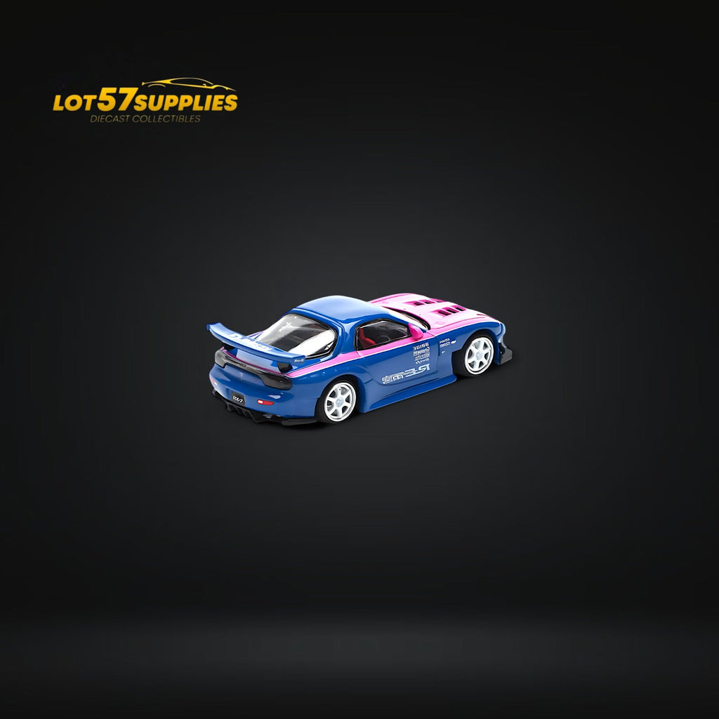 PopRace Mazda RX7 RE-AMEMIYA Blue/Pink 1:64