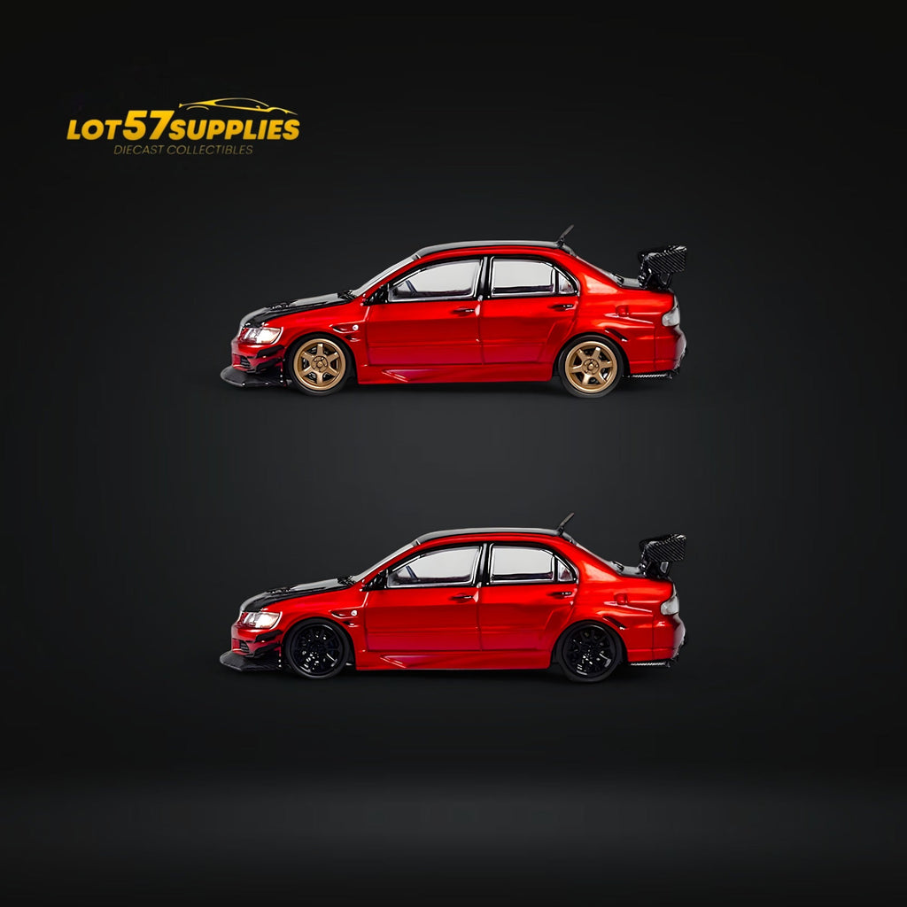 CM Model Mitsubishi Lancer Evolution IX Widebody Metallic Red 1:64