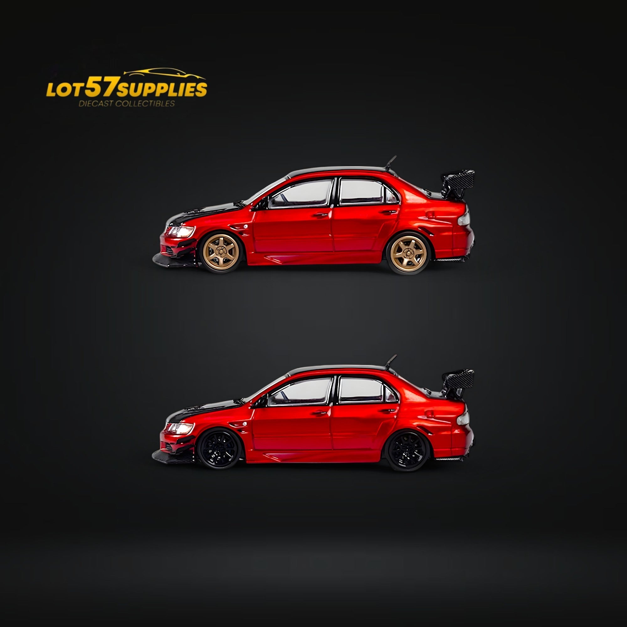 CM Model Mitsubishi Lancer Evolution IX Widebody Metallic Red 1:64