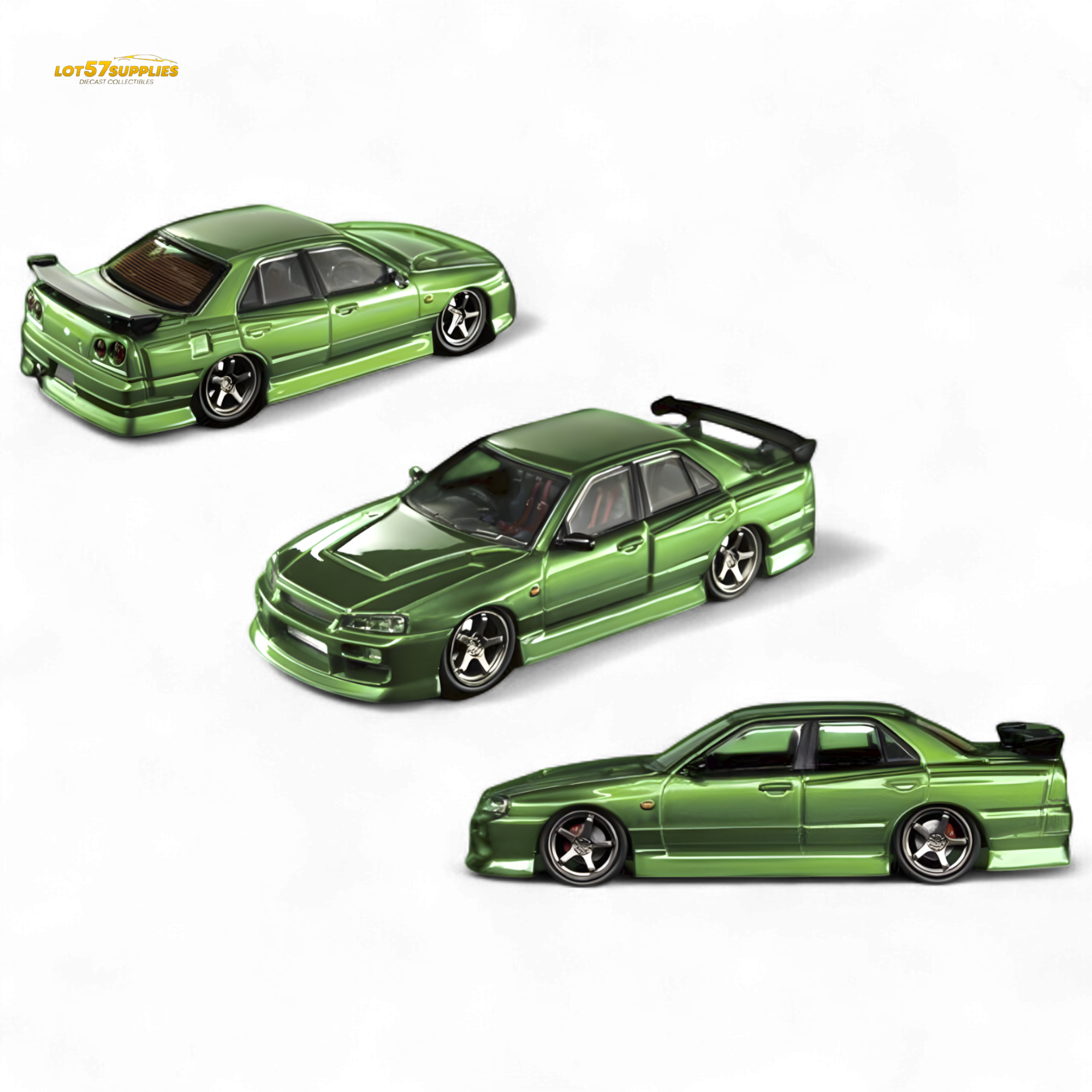 Mortal ER34 Skyline Uras Transparent Metallic Green 1:64