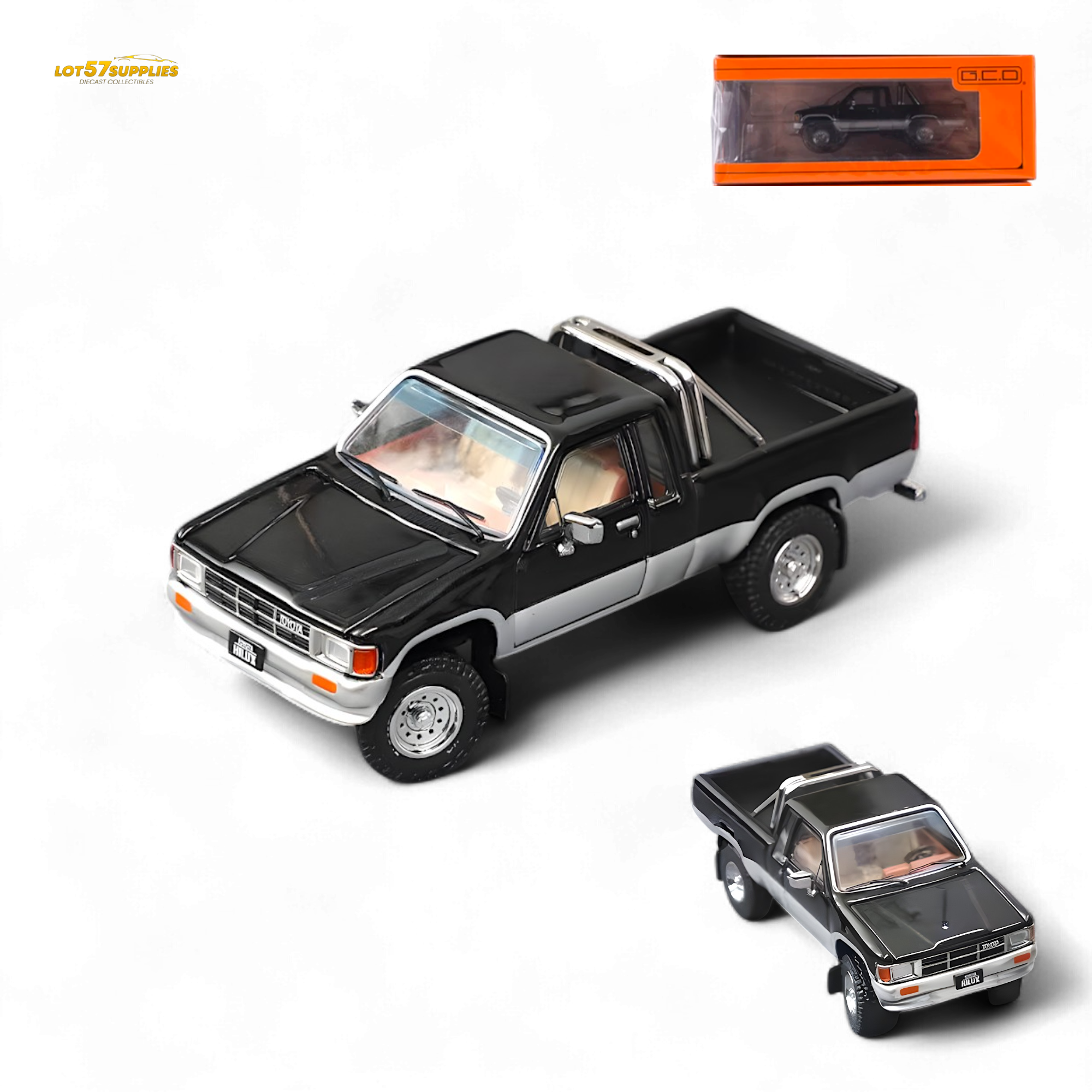 GCD Toyota Hilux SR5 Black Silver 1:64