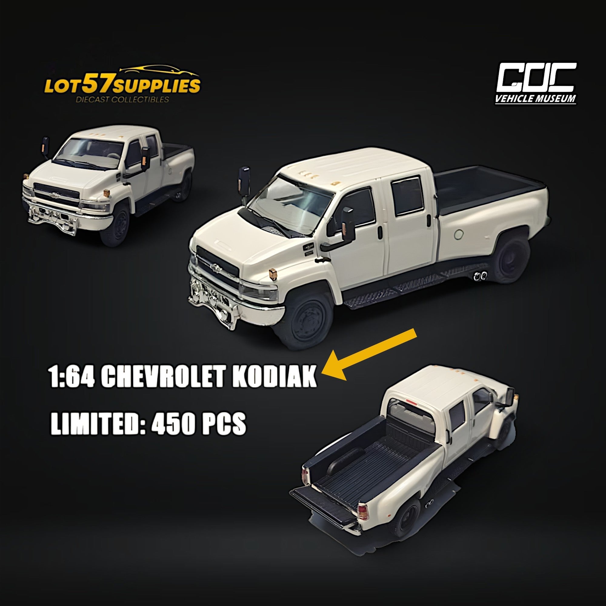 GOC Chevrolet KODIAK Pickup White 1:64