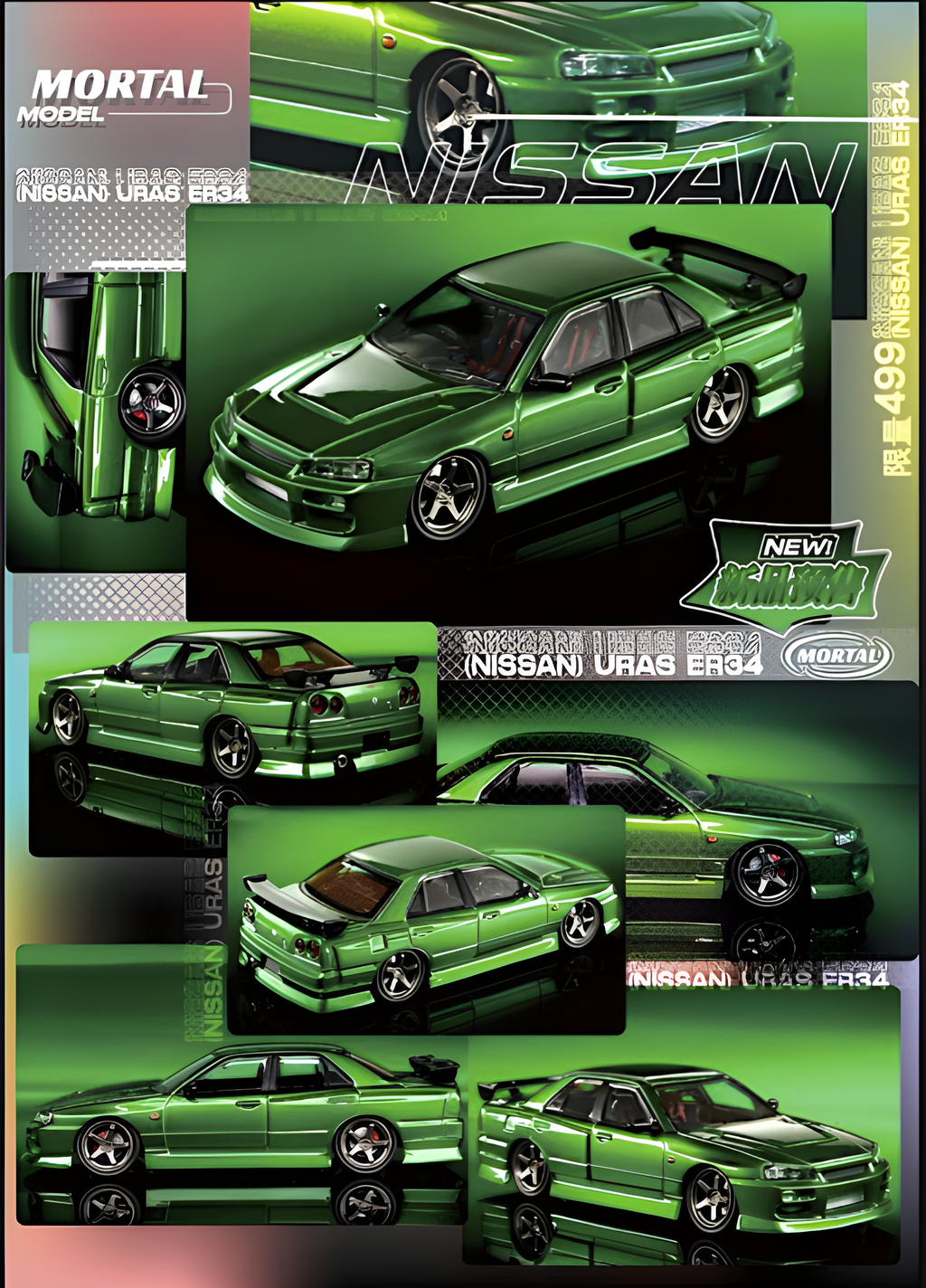 Mortal ER34 Skyline Uras Transparent Metallic Green 1:64
