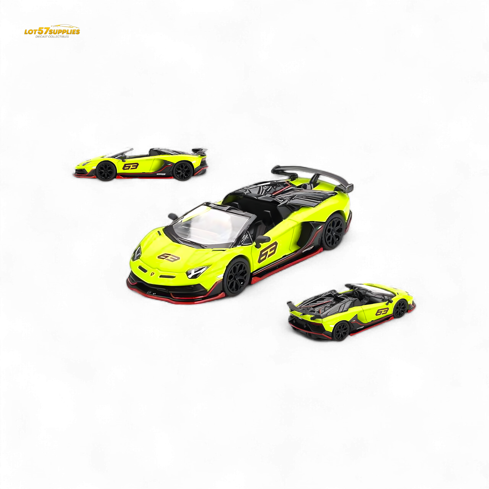 Mini GT Lamborghini Aventador SVJ 63 Roadster Verde Shock 1:64