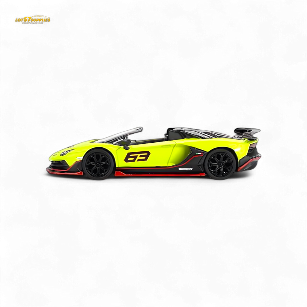 Mini GT Lamborghini Aventador SVJ 63 Roadster Verde Shock 1:64