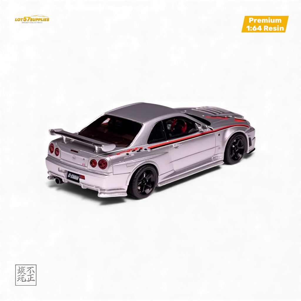 Cars' Lounge Nissan Skyline GT-R R34 Z-TUNE Nismo Edition Silver 1:64