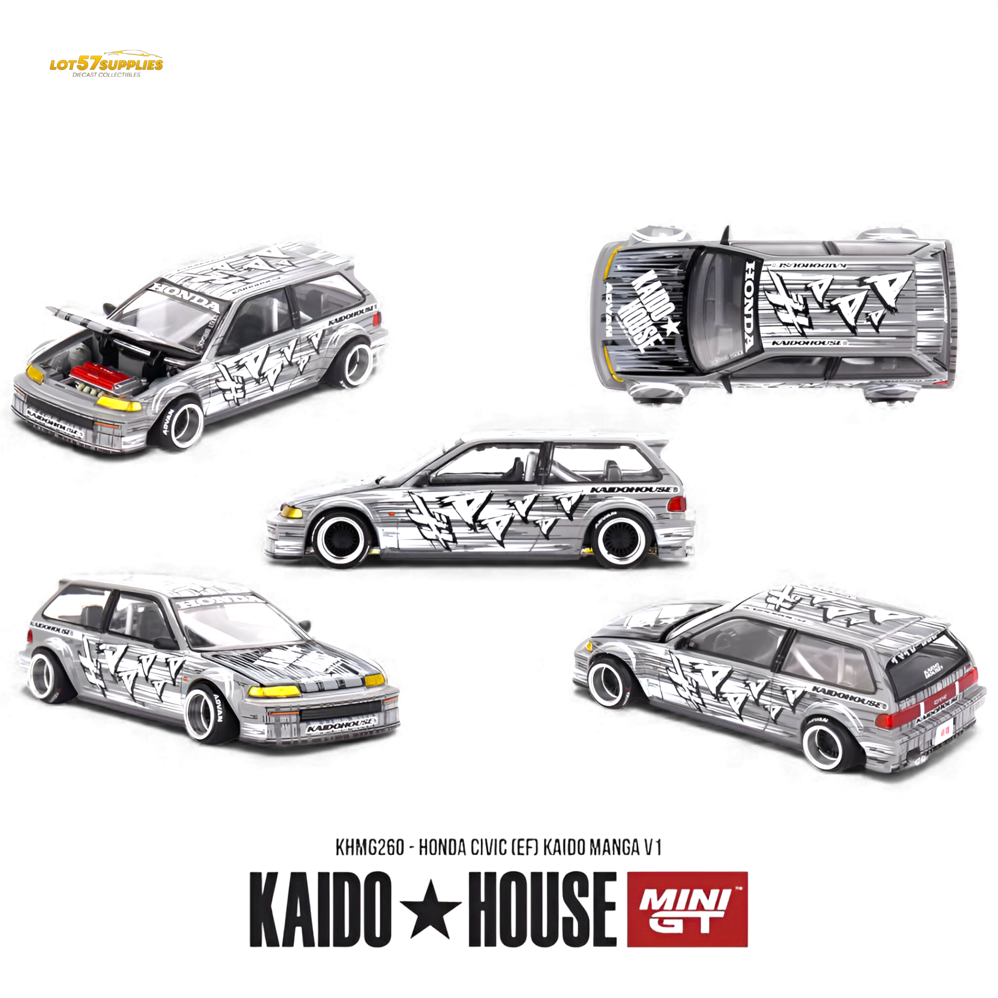 Mini GT x Kaido House Honda Civic EF Kaido Manga V1 1:64