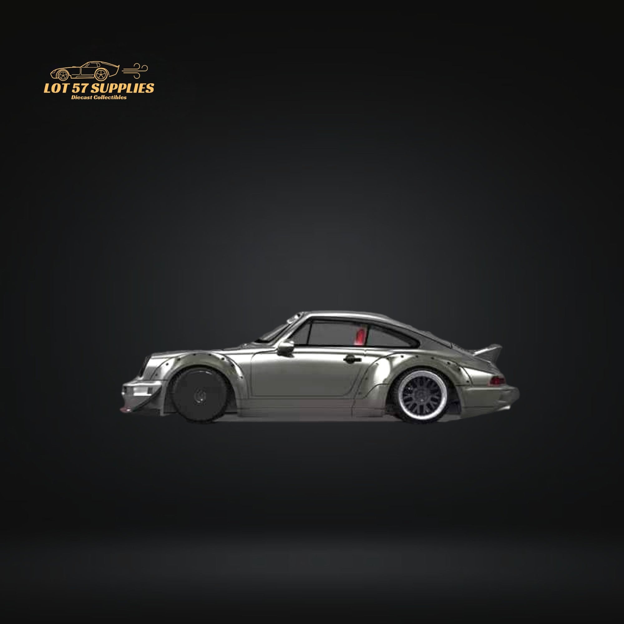 Aurora Model Porsche RWB 964 Liquid Silver Ducktail 1:64