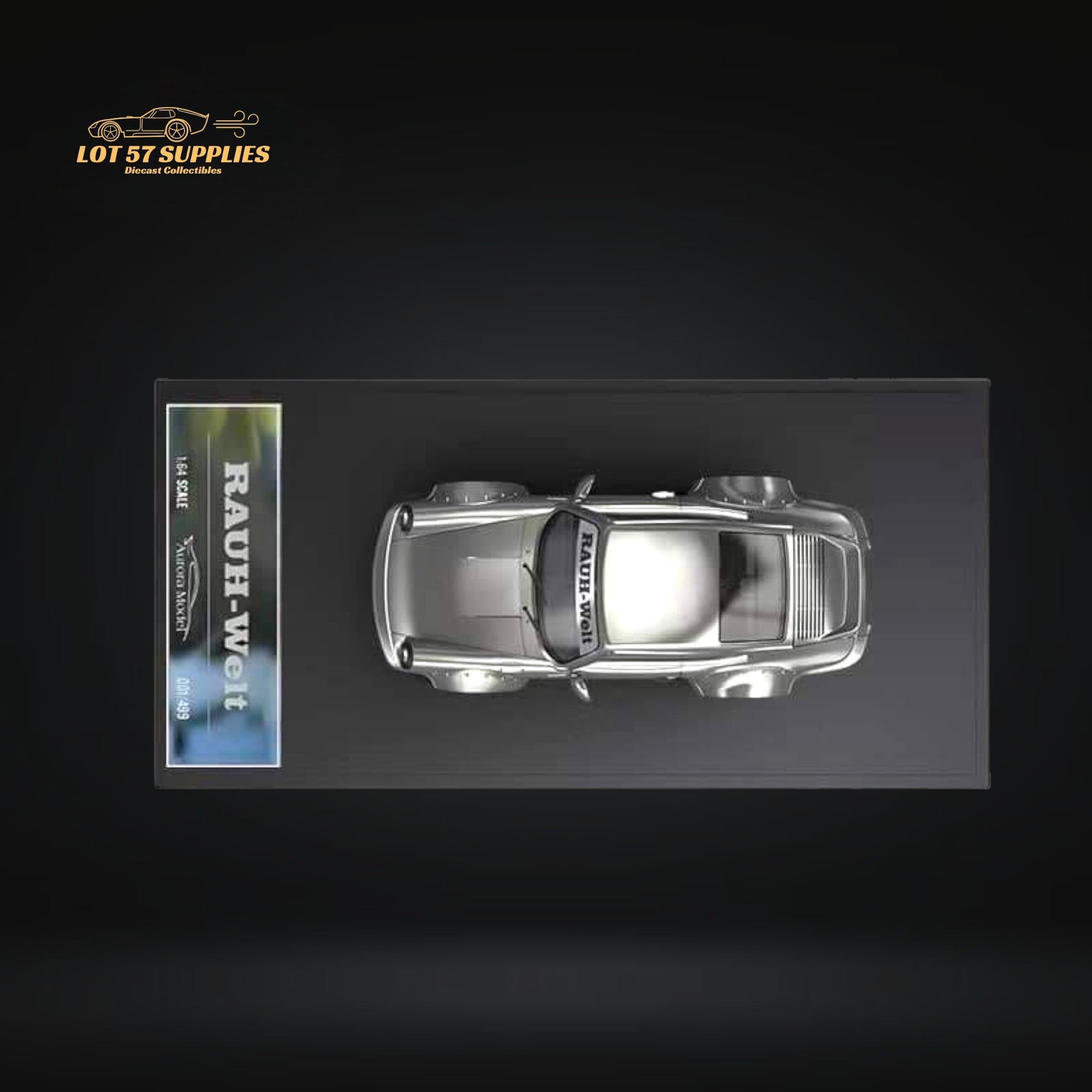 Aurora Model Porsche RWB 964 Liquid Silver Ducktail 1:64