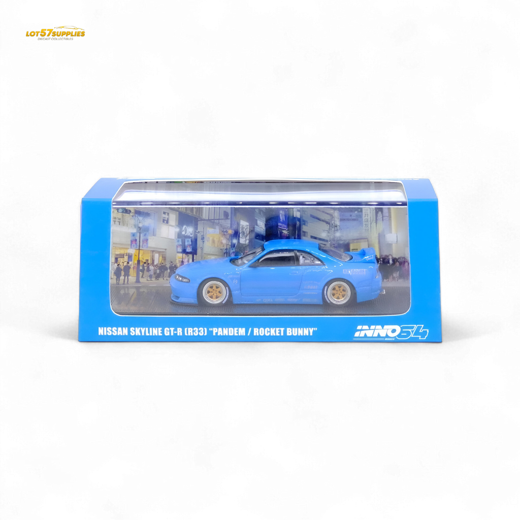 INNO64 Nissan Skyline GT-R R33 Pandem Rocket Bunny Blue 1:64
