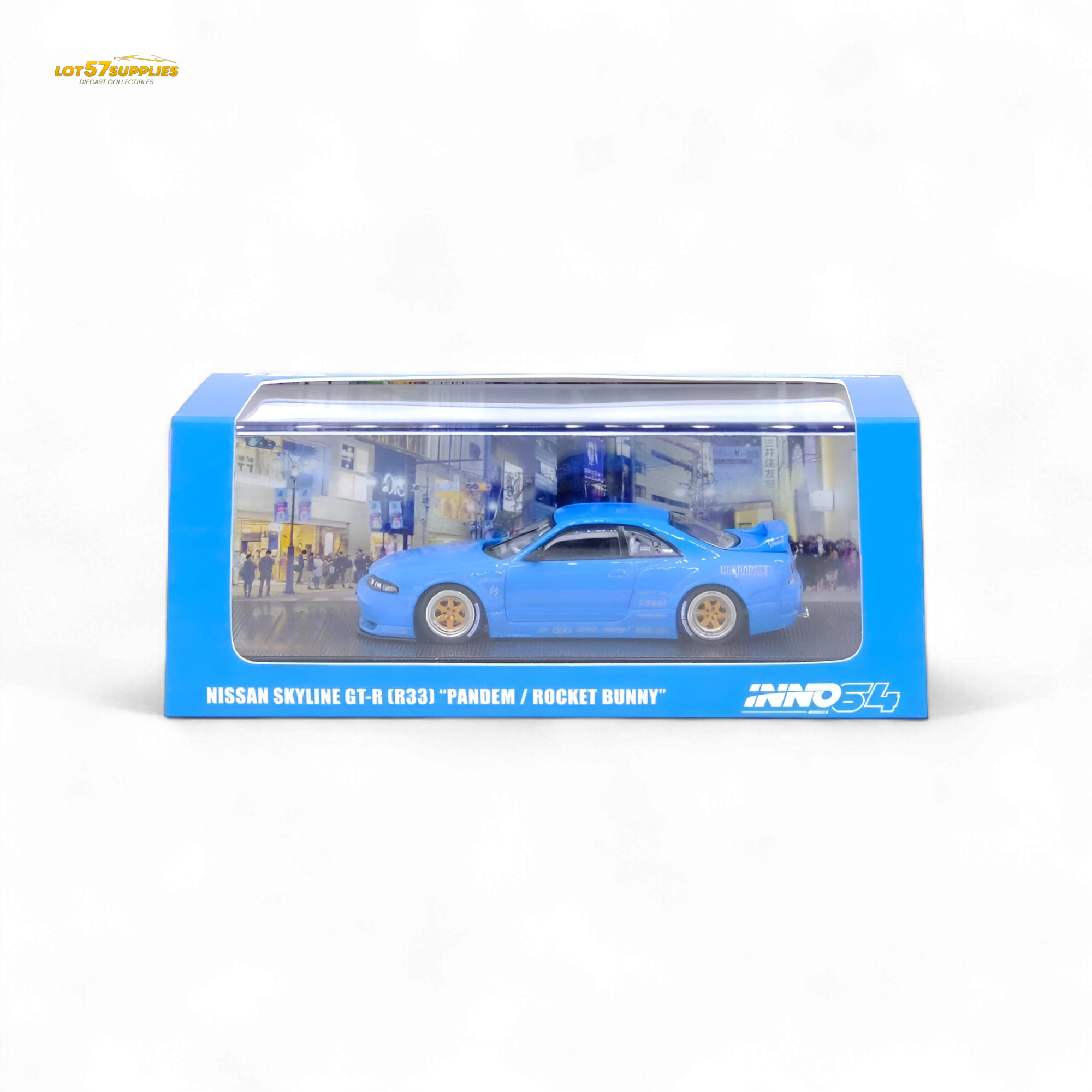 INNO64 Nissan Skyline GT-R R33 Pandem Rocket Bunny Blue 1:64