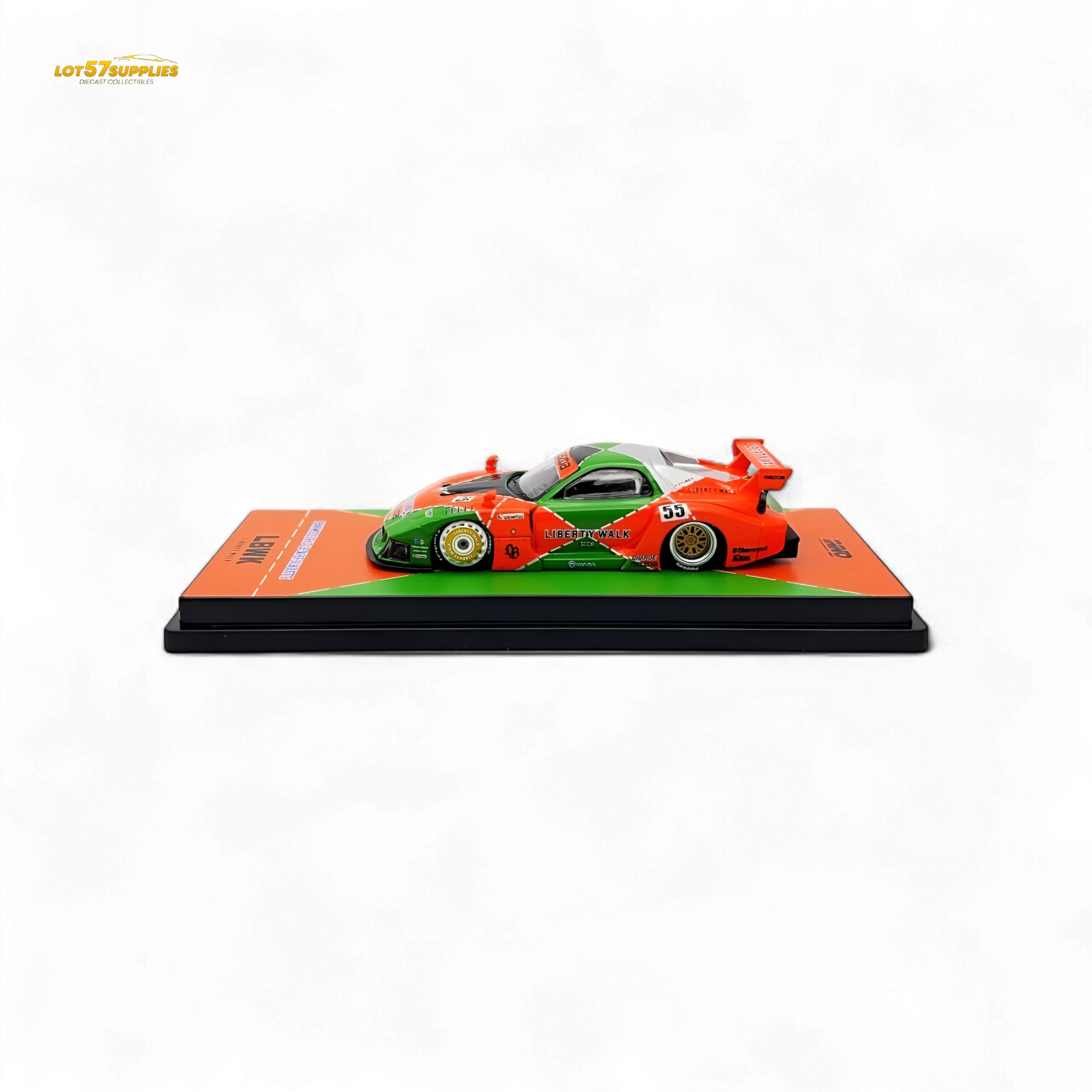 INNO64 Mazda RX-7 LBWK Orange/Green 1:64
