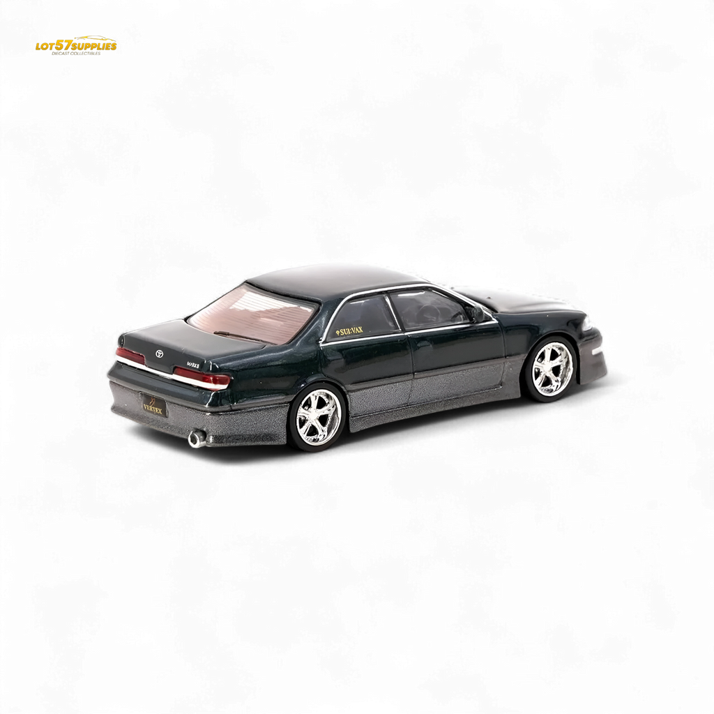 Tarmac Works VERTEX Toyota Mark II JZX100 Dark Green Metallic 1:64