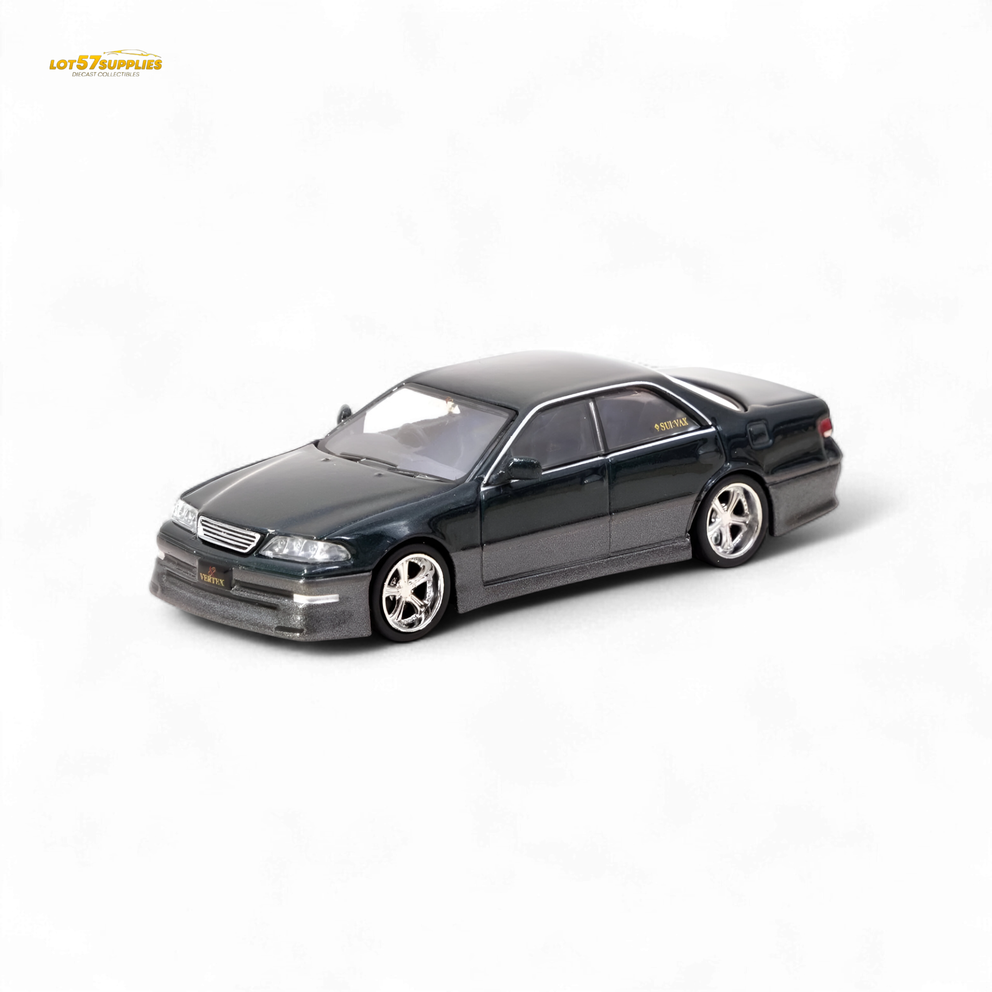 Tarmac Works VERTEX Toyota Mark II JZX100 Dark Green Metallic 1:64