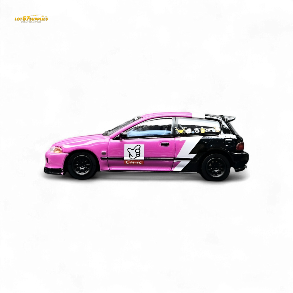 Street Weapon Honda Civic EG6 No Good Racing Pink 1:64
