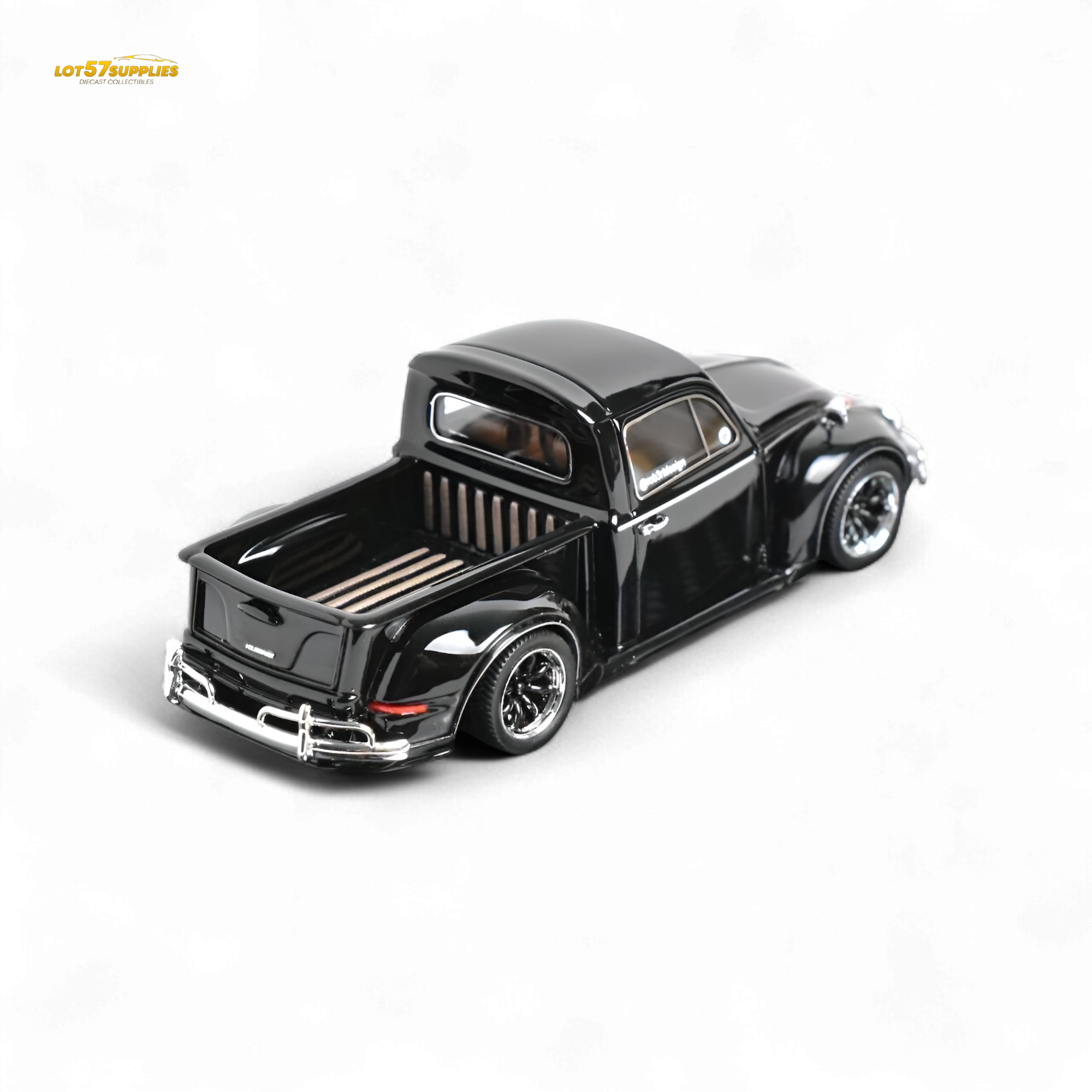 YM Model Volkswagen Beetle Pickup Truck FUSCUP Black 1:64
