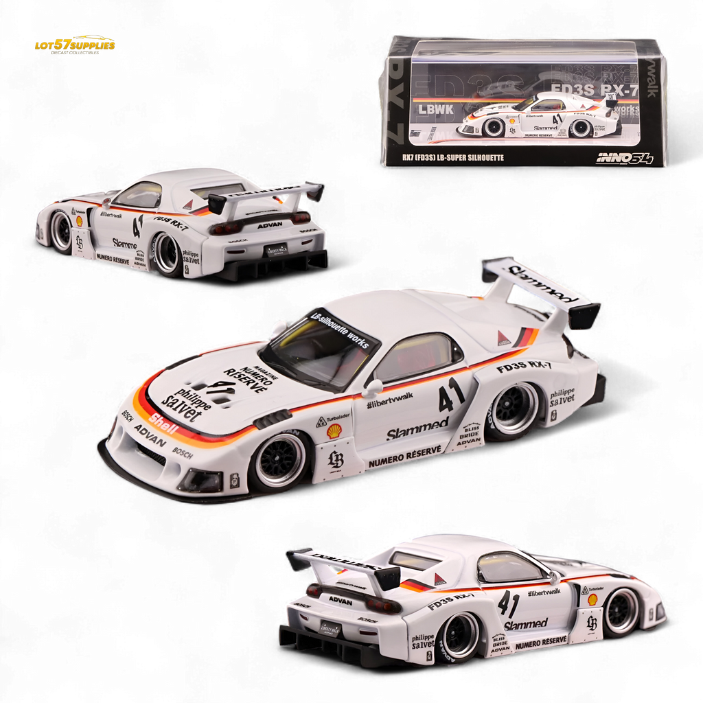 INNO64 Mazda RX-7 LBWK White 1:64
